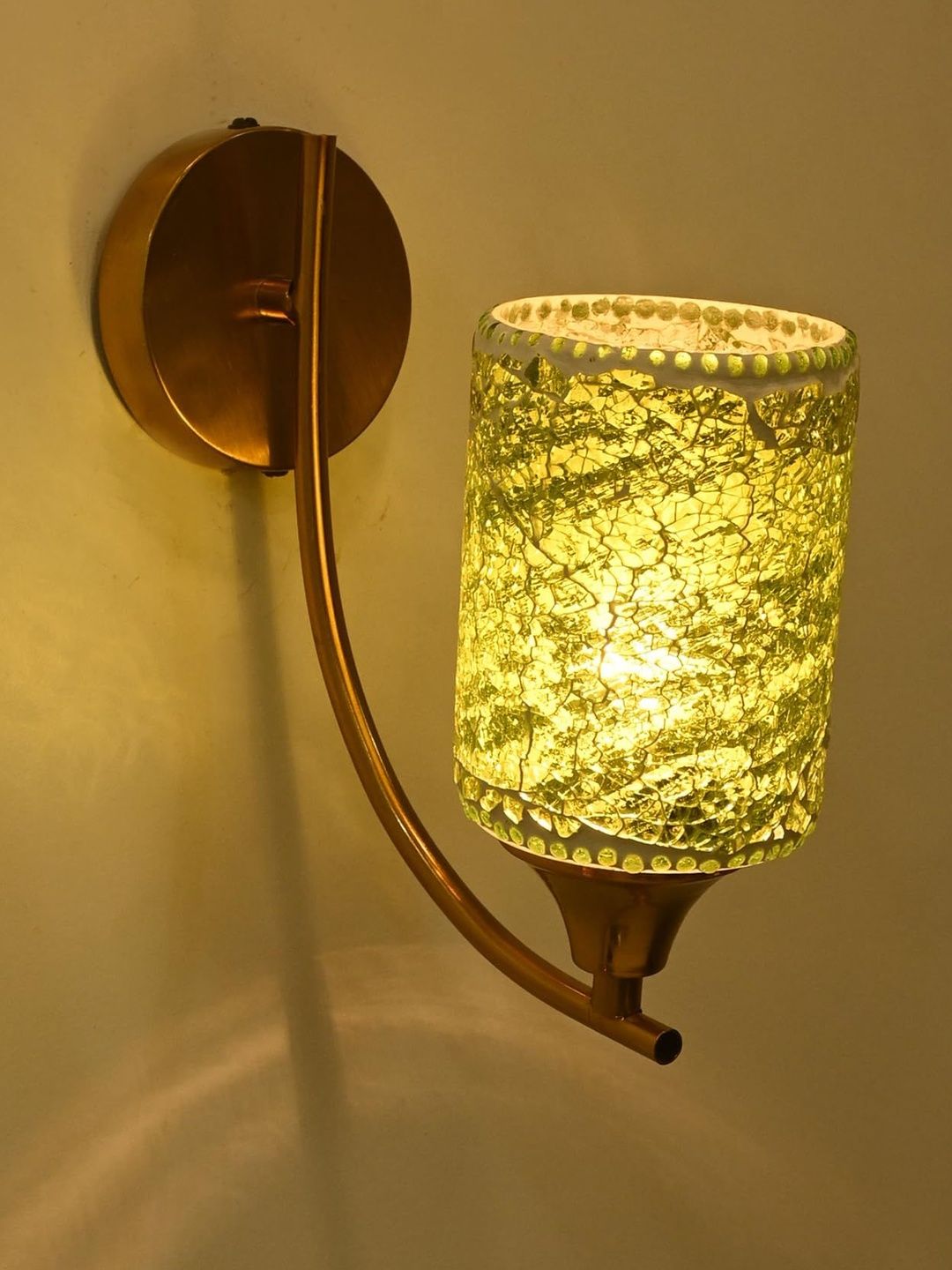 1ST TIME Green Printed Glass Traditional Cylinder Wall Lamps Wall Lamps