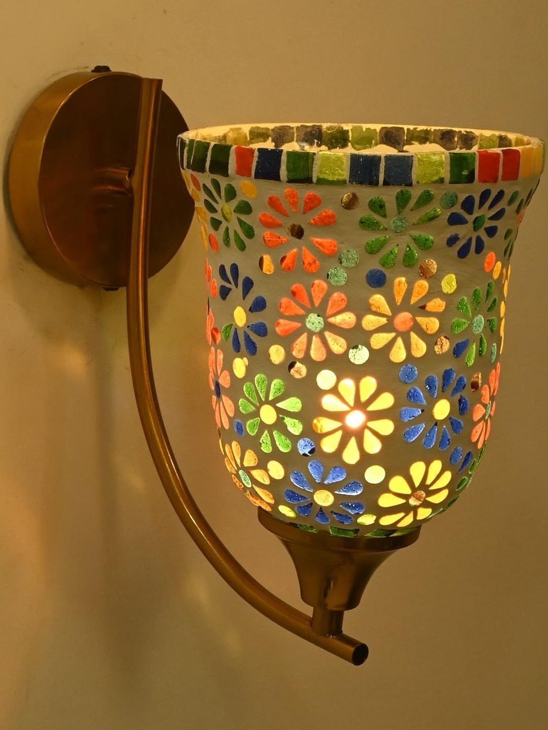 1ST TIME Multi Printed Glass Traditional Cylinder Wall Lamps Wall Lamps