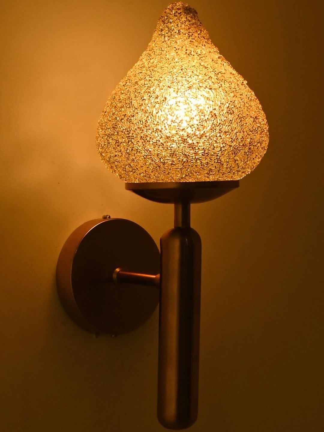 1ST TIME Gold-Toned Printed Glass Wall Lamp