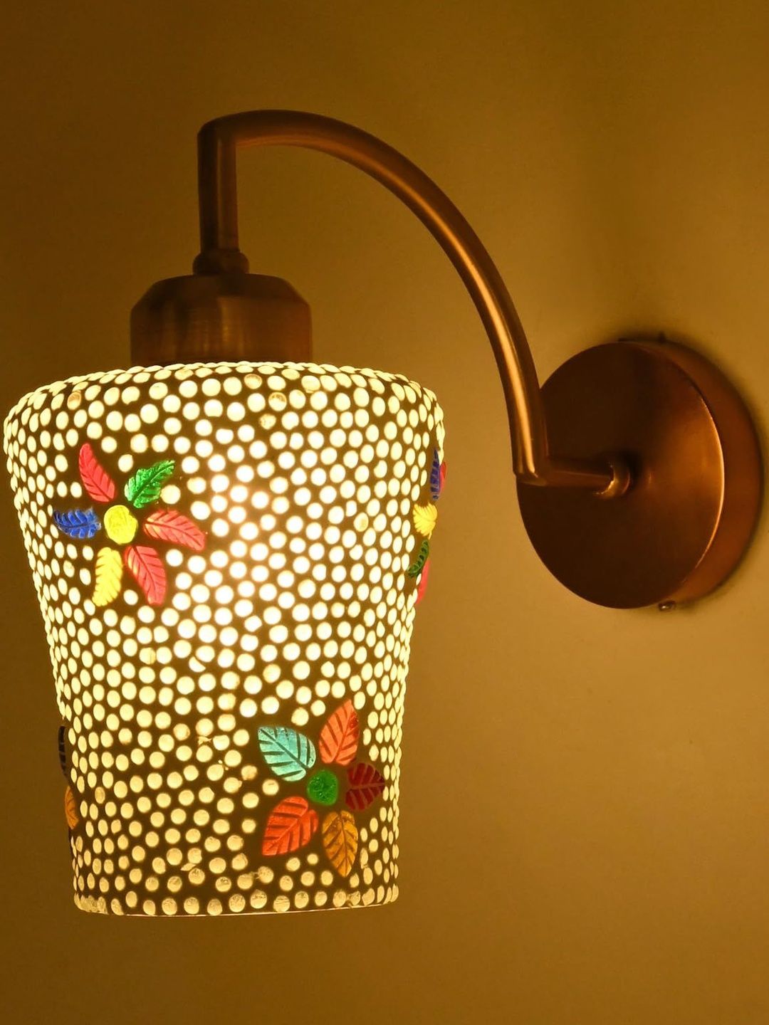 1ST TIME Multi Printed Glass Traditional Cylinder Wall Lamps Wall Lamps