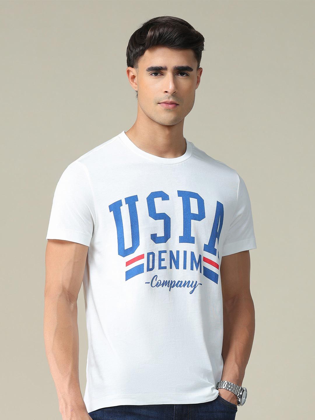 U.S. Polo Assn. Denim Co. Brand Logo Print Cotton T-Shirt