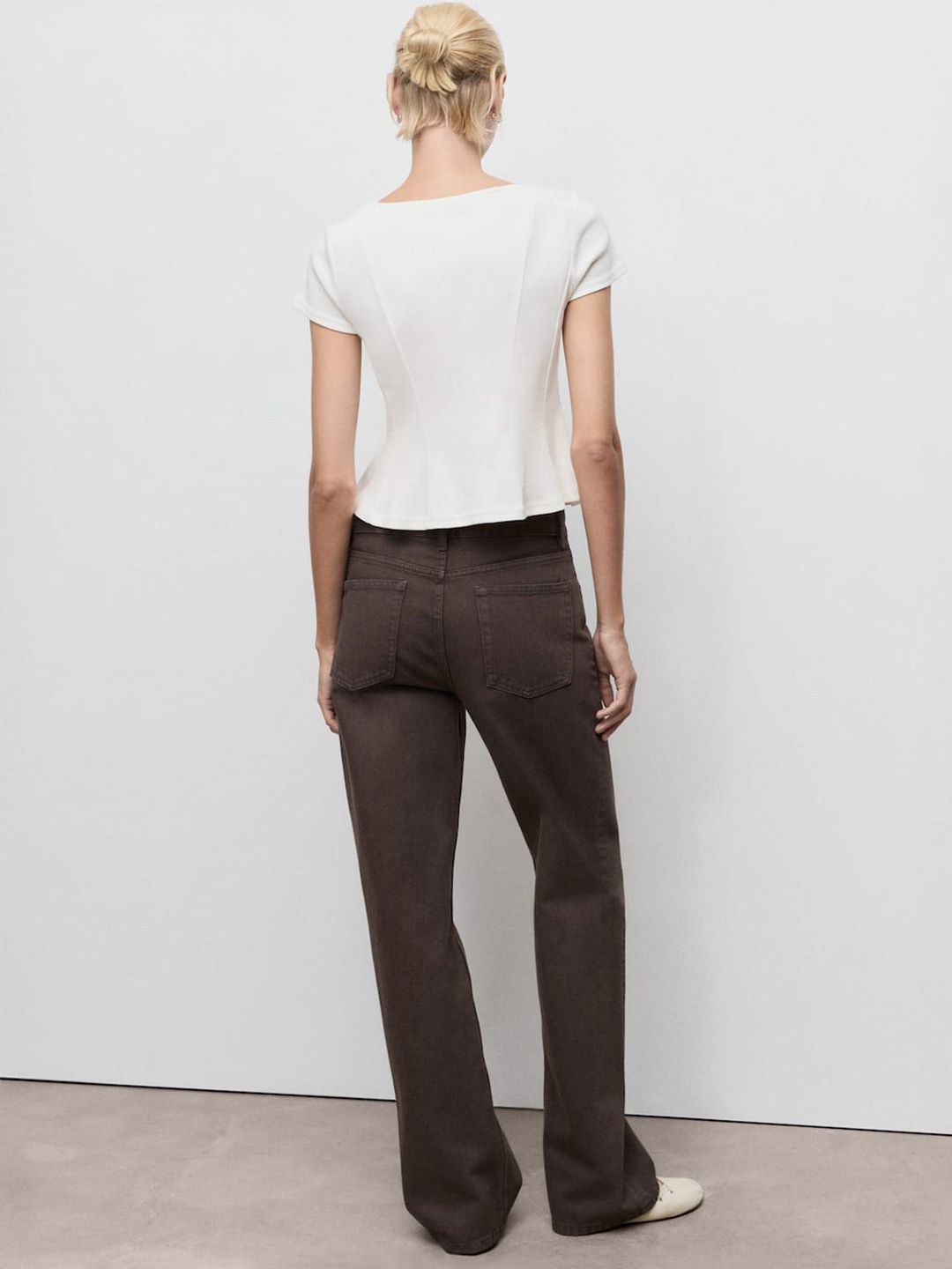 Pure Cotton Panelled Peplum Top