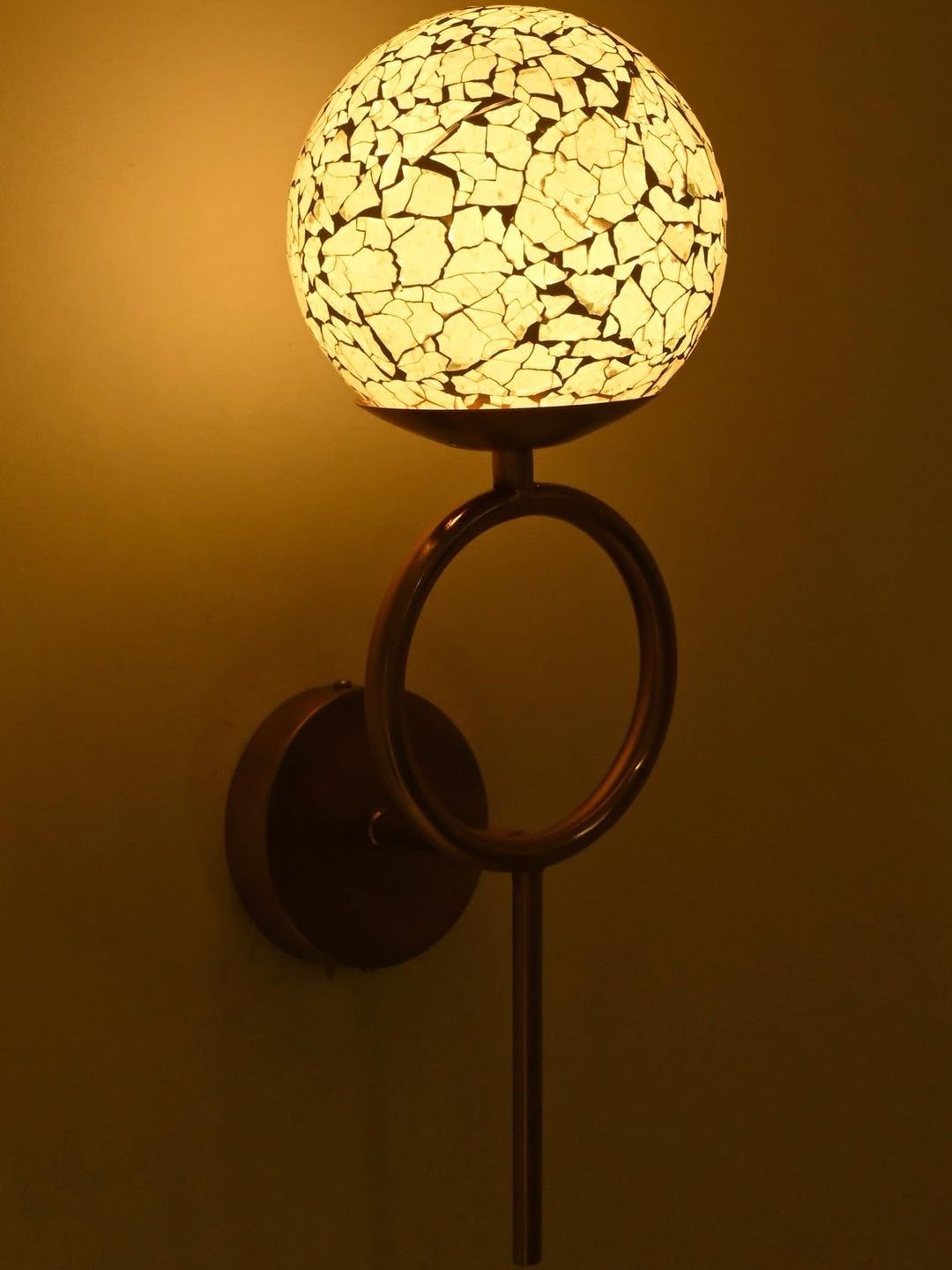 1ST TIME Printed Glass Traditional Spherical Shaped Wall Lamp
