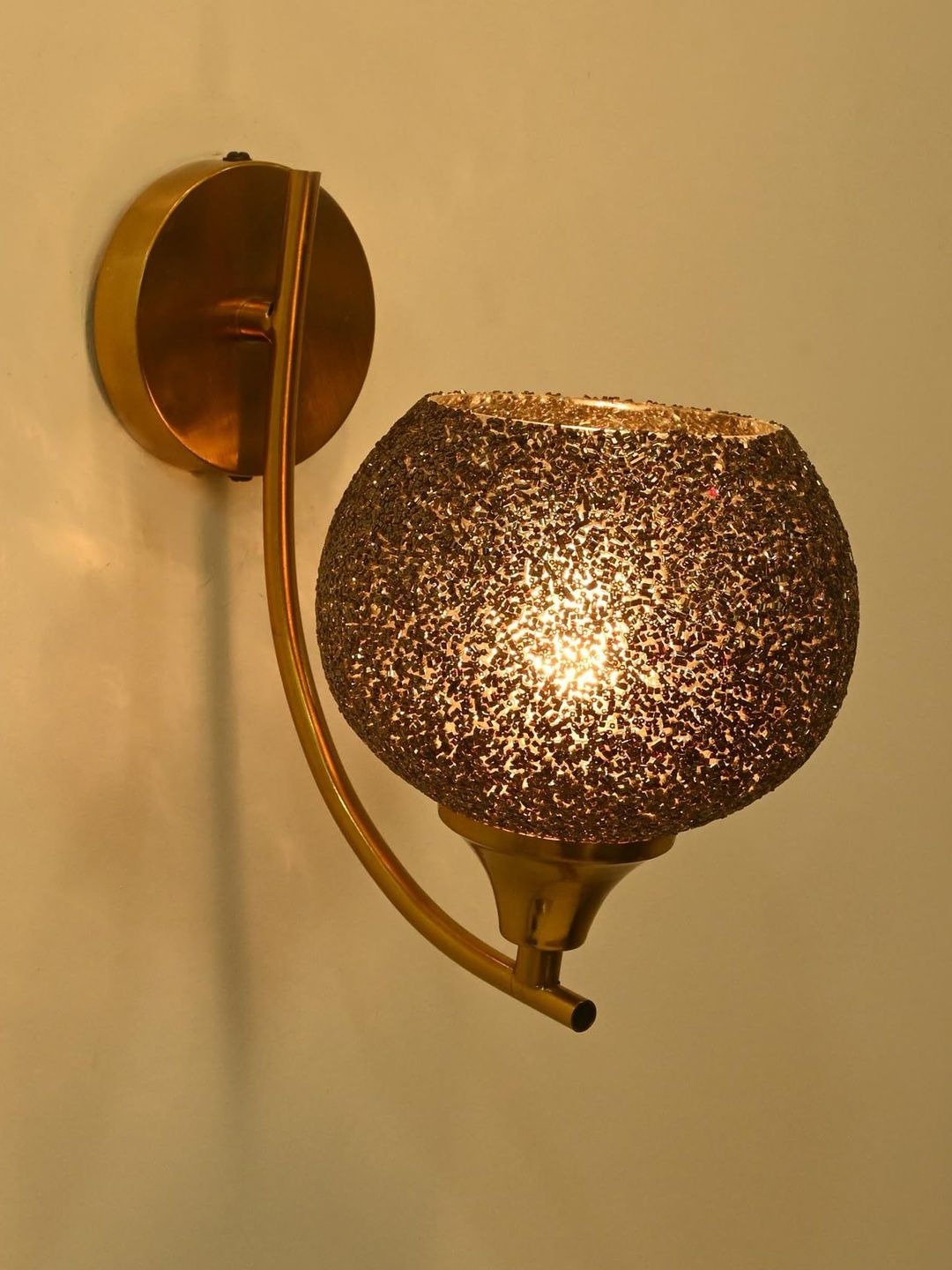 1ST TIME Black Printed Glass Traditional Cylinder Shaped Wall Lamp