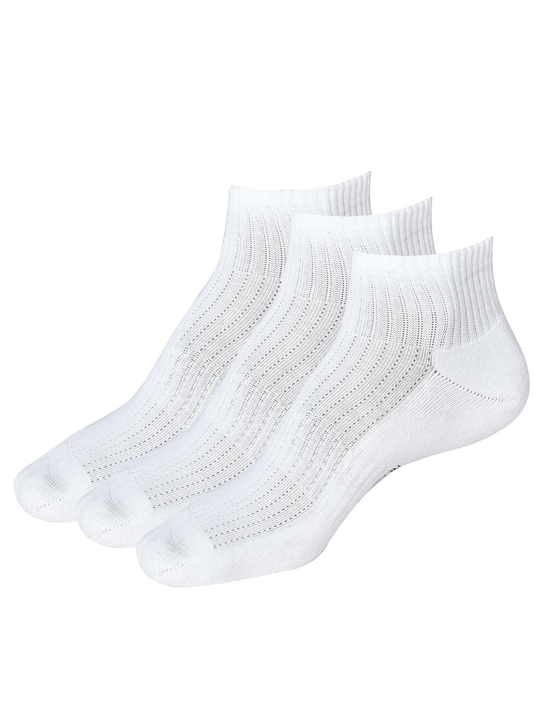 ROYAL SON Pack Of 3 Ankle Length Cushioned Sole Breathable Mesh Socks