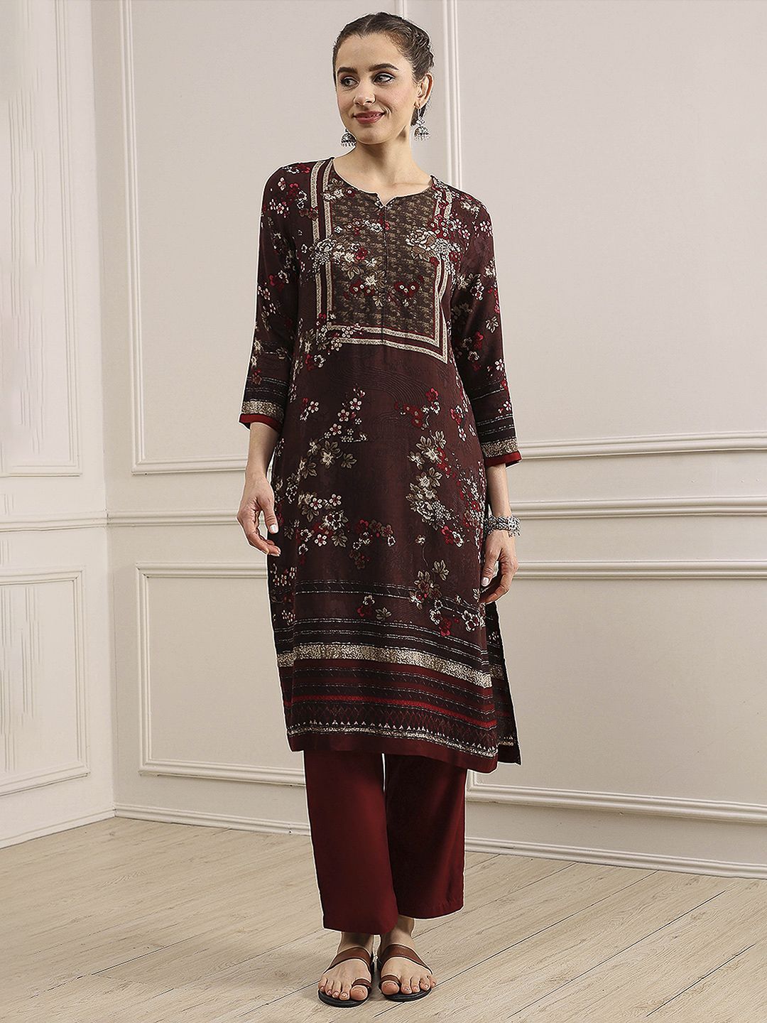 Biba Biba Floral Printed Straight Kurta