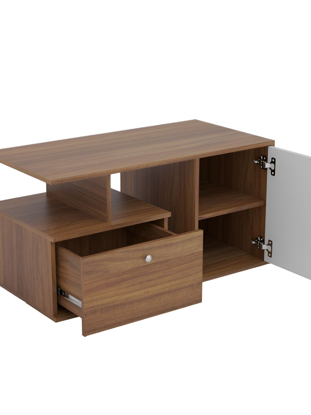 Buy neuspace Leon Teak Brown & White Rectangular Engineered Wooden