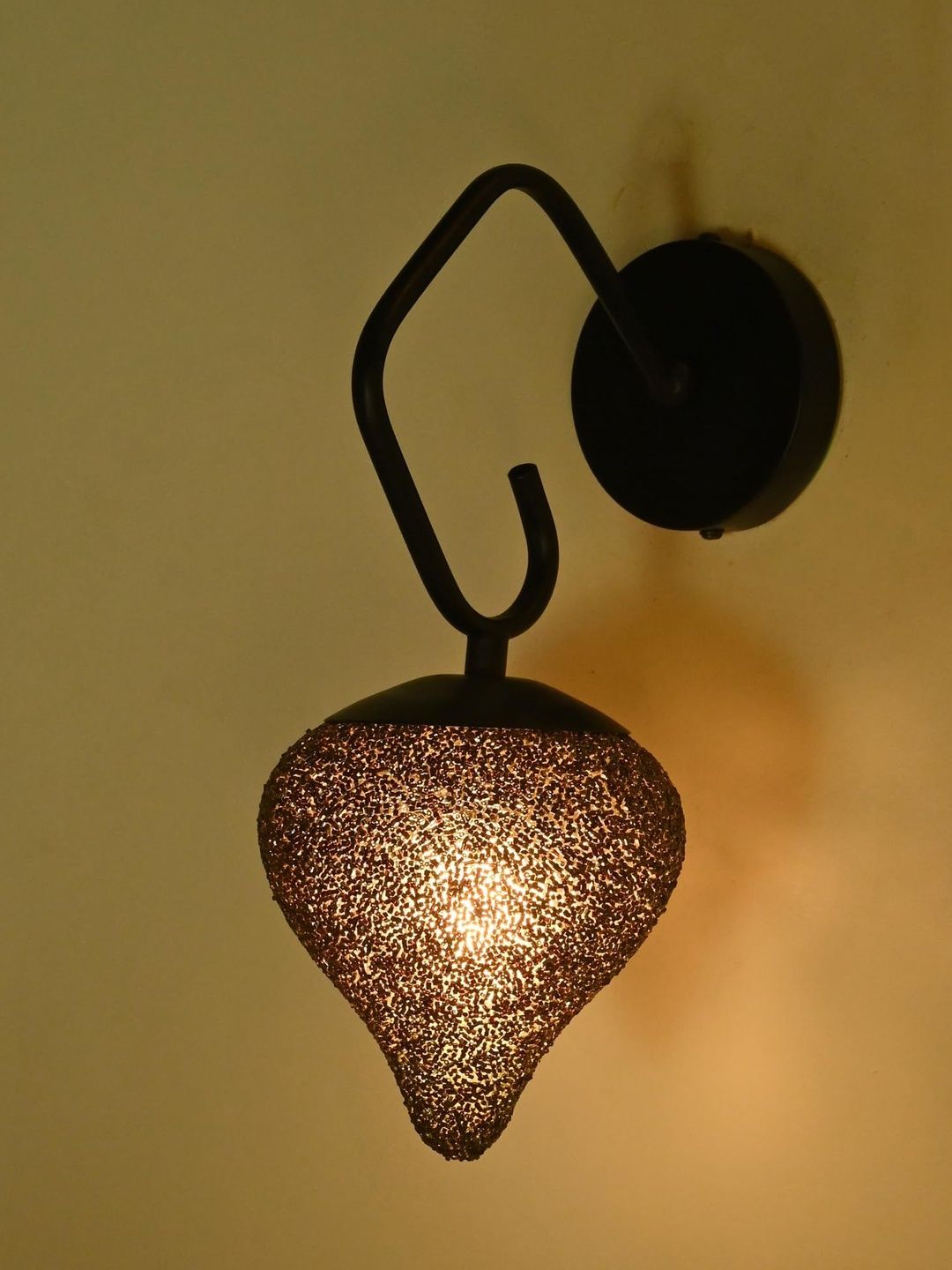 1ST TIME Black Printed Glass Traditional Spherical Shaped Wall Lamp