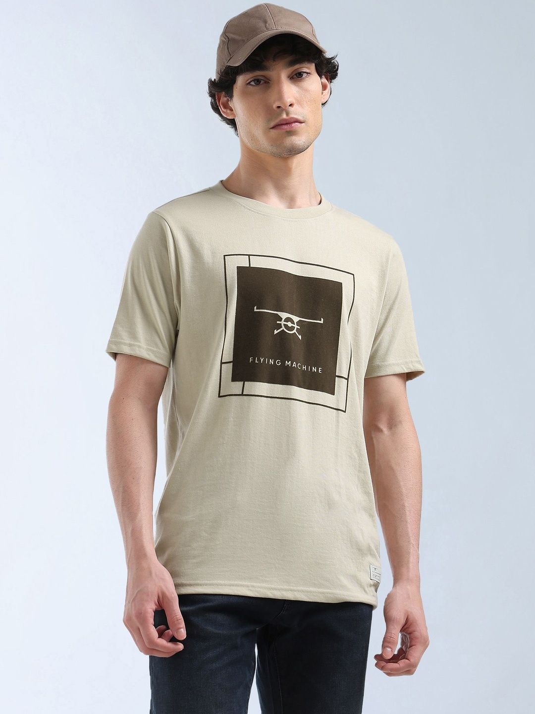 Flying Machine Men Graphic Printed Round Neck T-shirt
