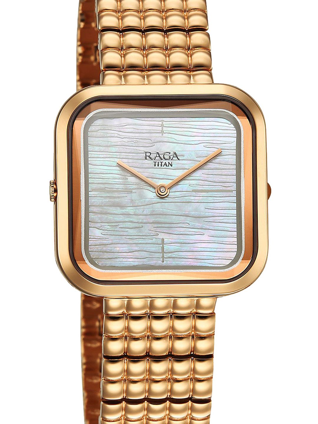Brass Dial & Stainless Steel Straps Analogue Watch 95343WM01