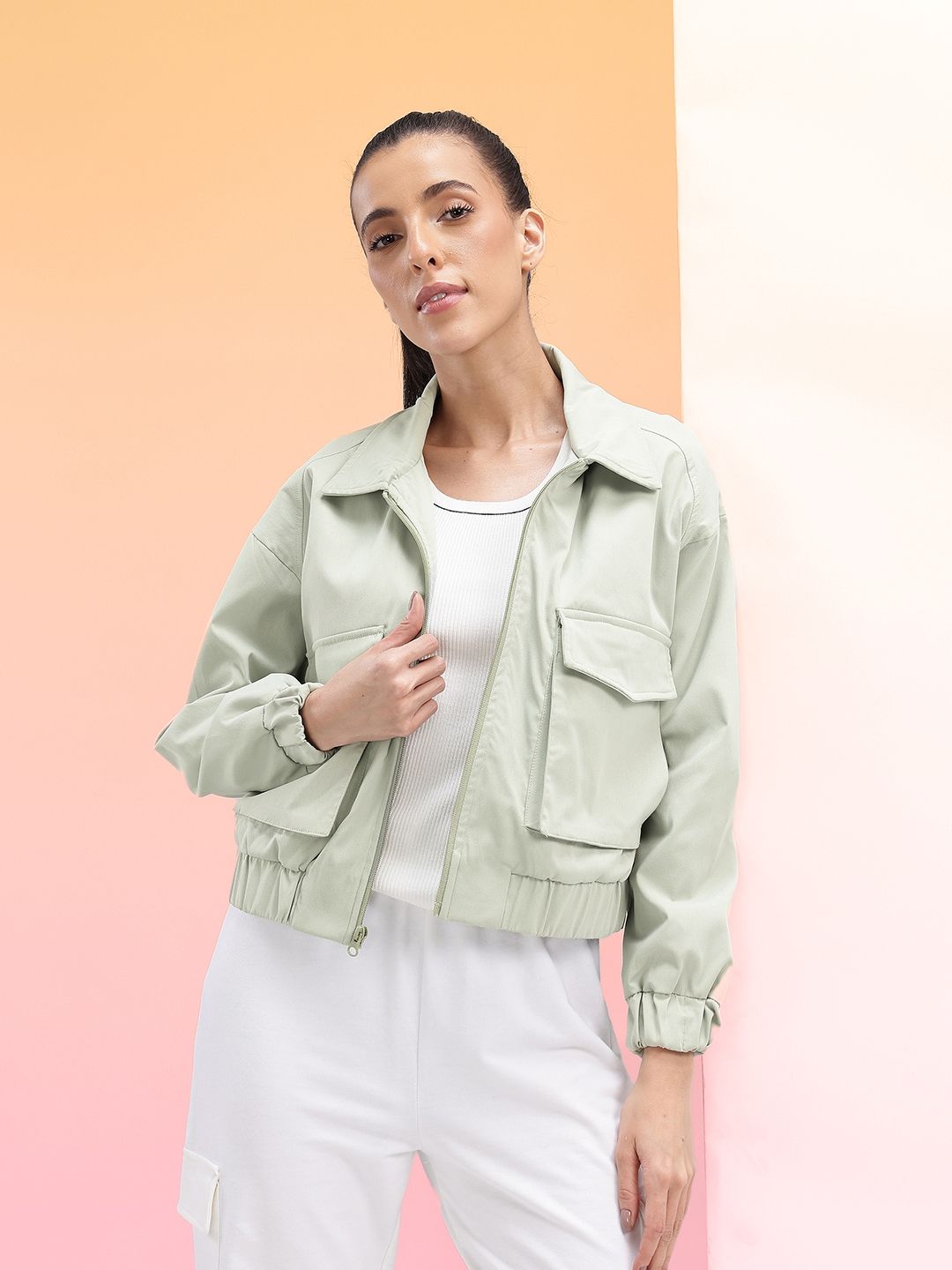 HRX by Hrithik Roshan Spread Collar Bomber Jacket