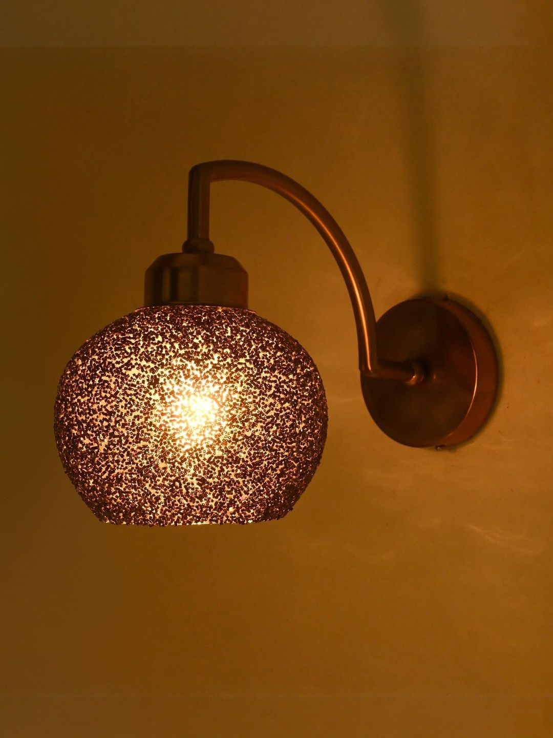 1ST TIME Black Printed Glass Traditional Cylinder Shaped Wall Lamp