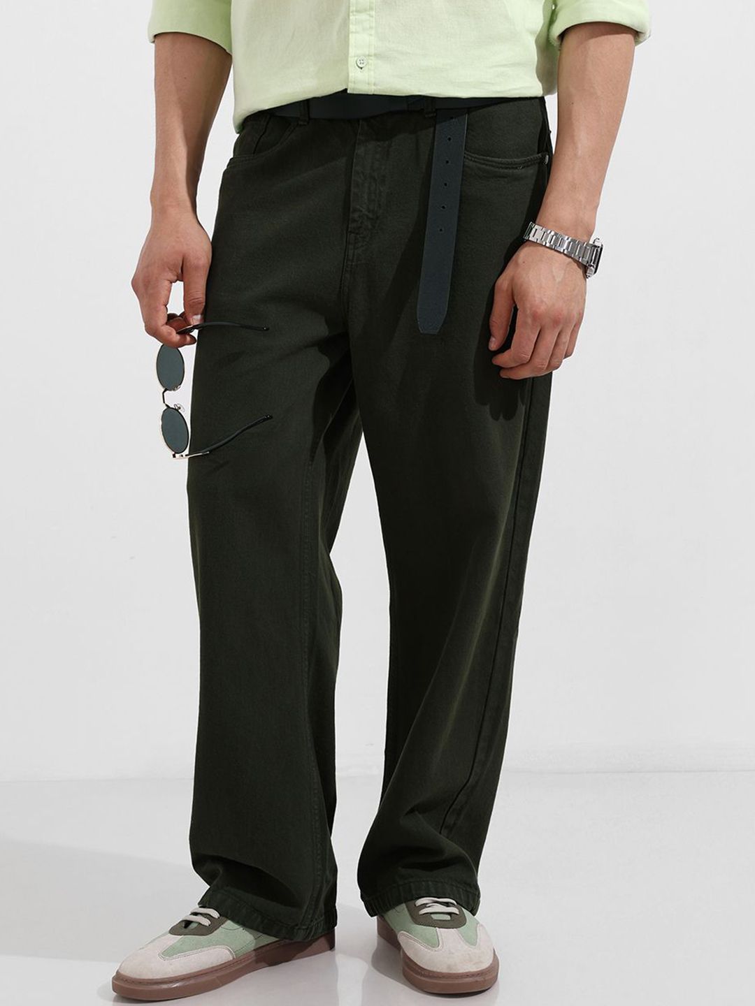 The Indian Garage Co Men Baggy Mid-Rise Jeans