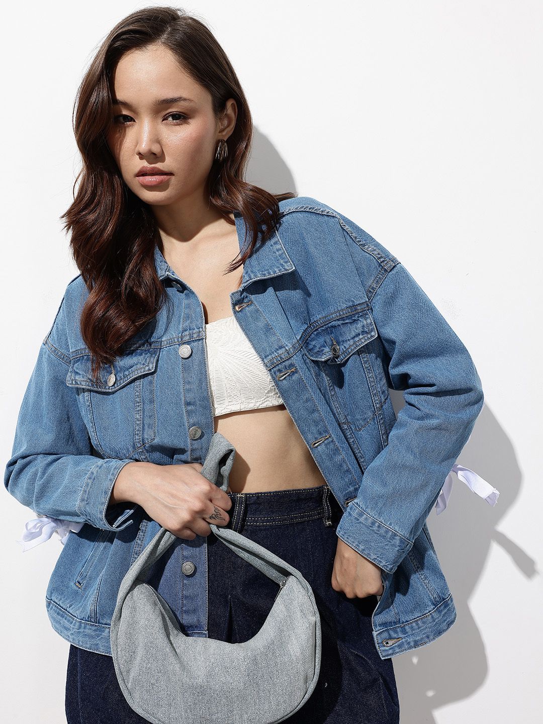 Buy The Roadster Life Co. Pure Cotton Oversized Denim Trucker