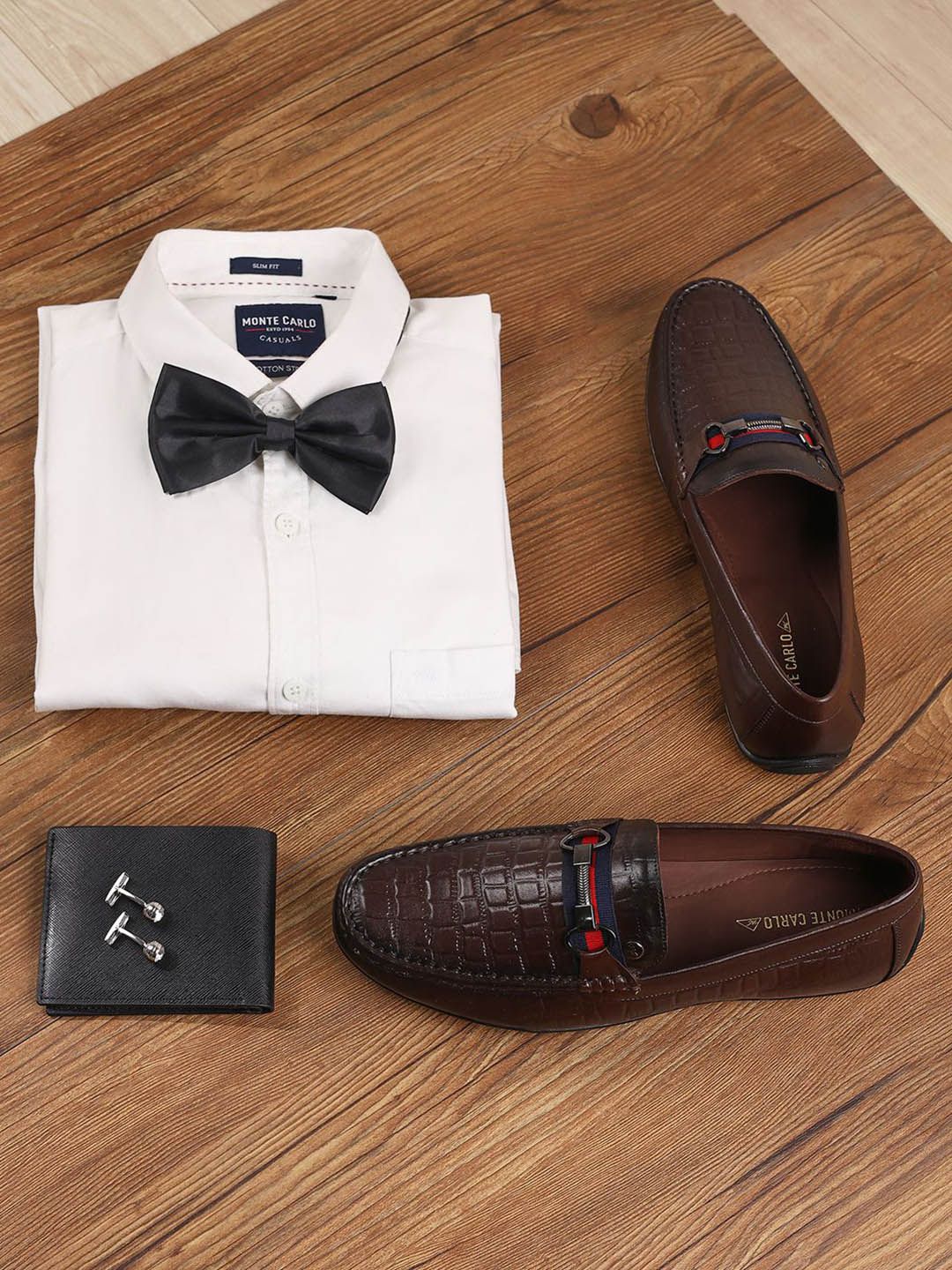 Monte Carlo Men Textured Leather Slip-On Loafers