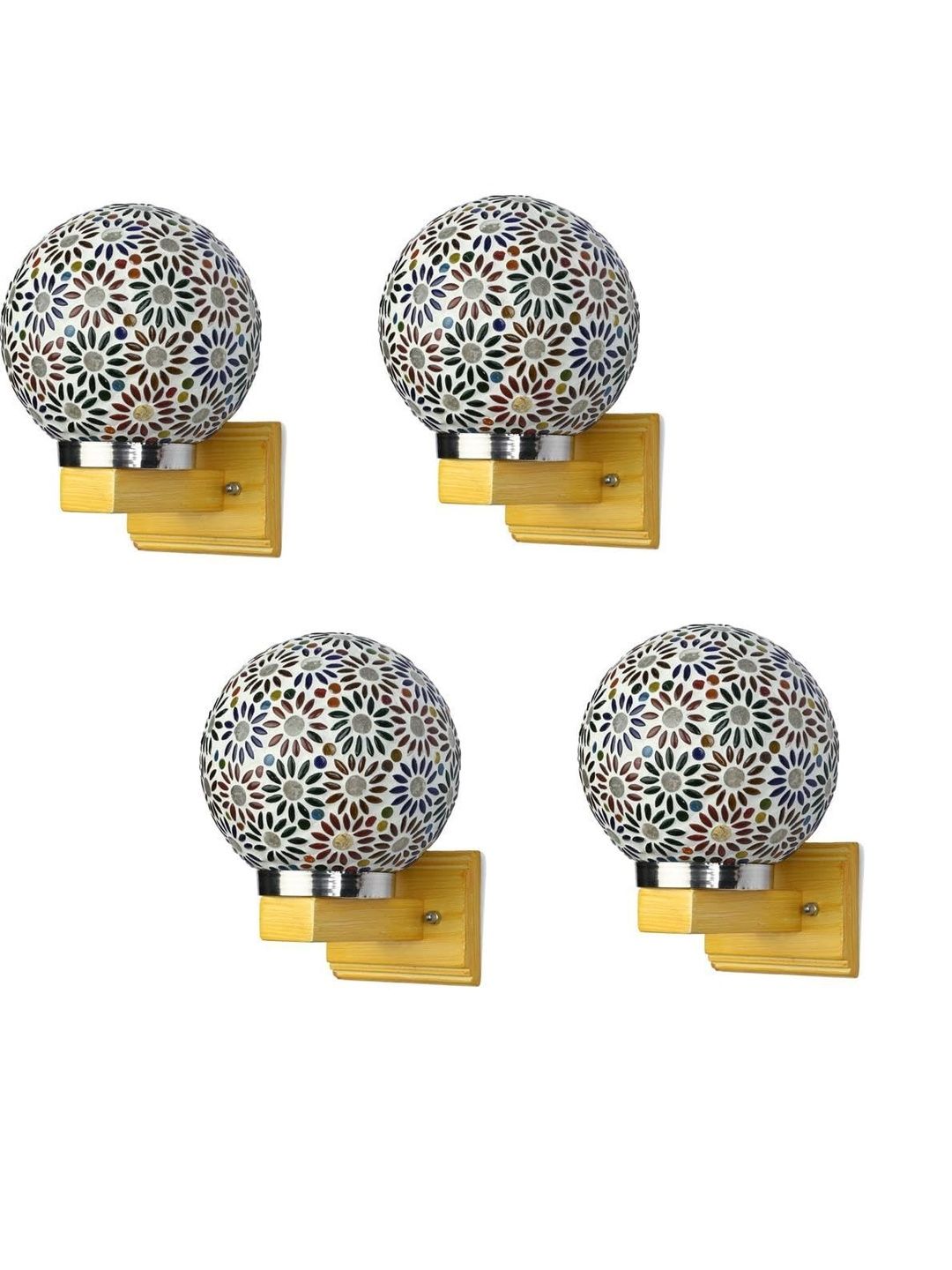 1ST TIME White 4 Pieces Glass Traditional Cylinder Wall Lamps Wall Lamps