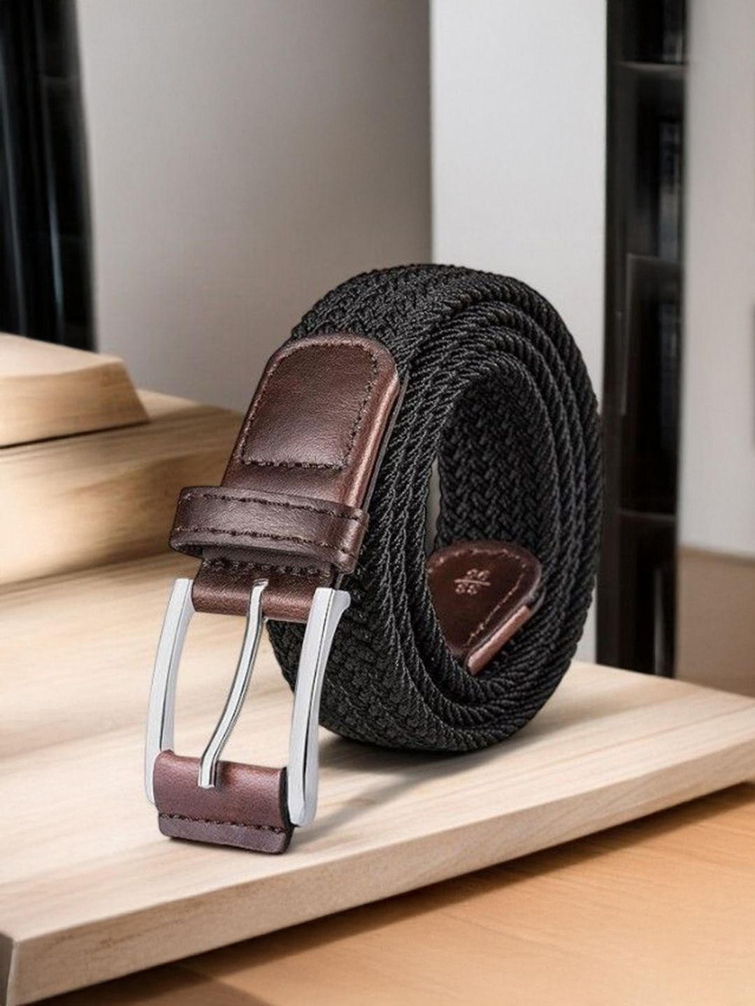 LOOPA Men Textured Canvas Casual Belt