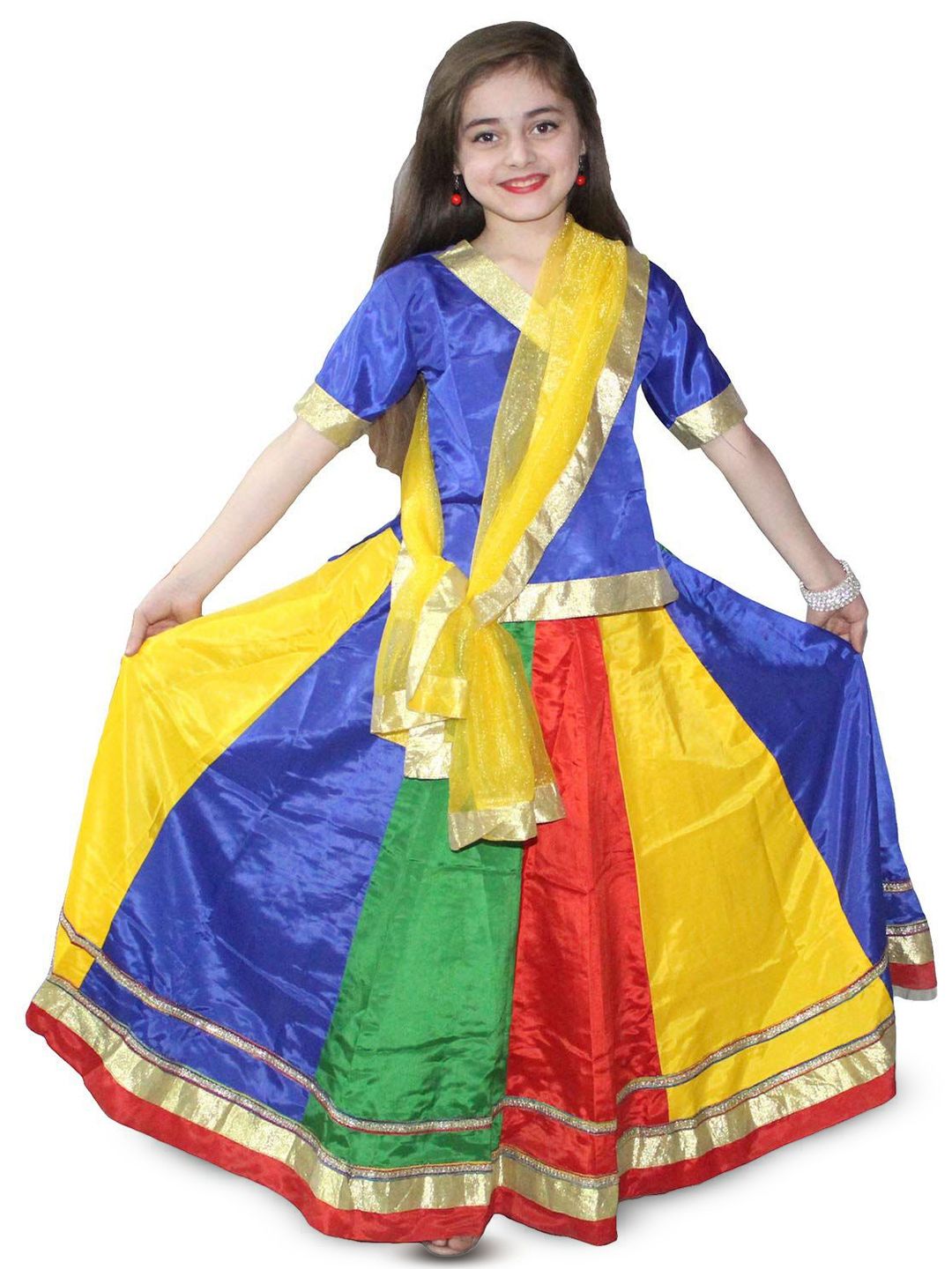 Kaku Fancy dresses Girls Lehenga Choli With Dupatta Radha Costume Set