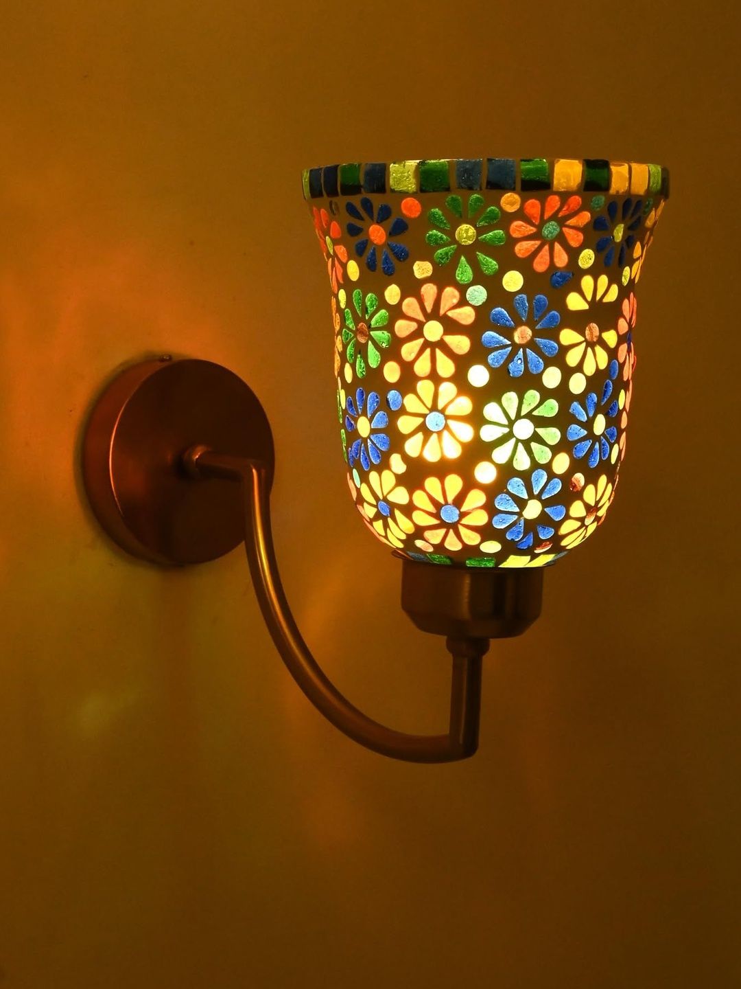 1ST TIME Multicoloured Printed Glass Wall Lamp