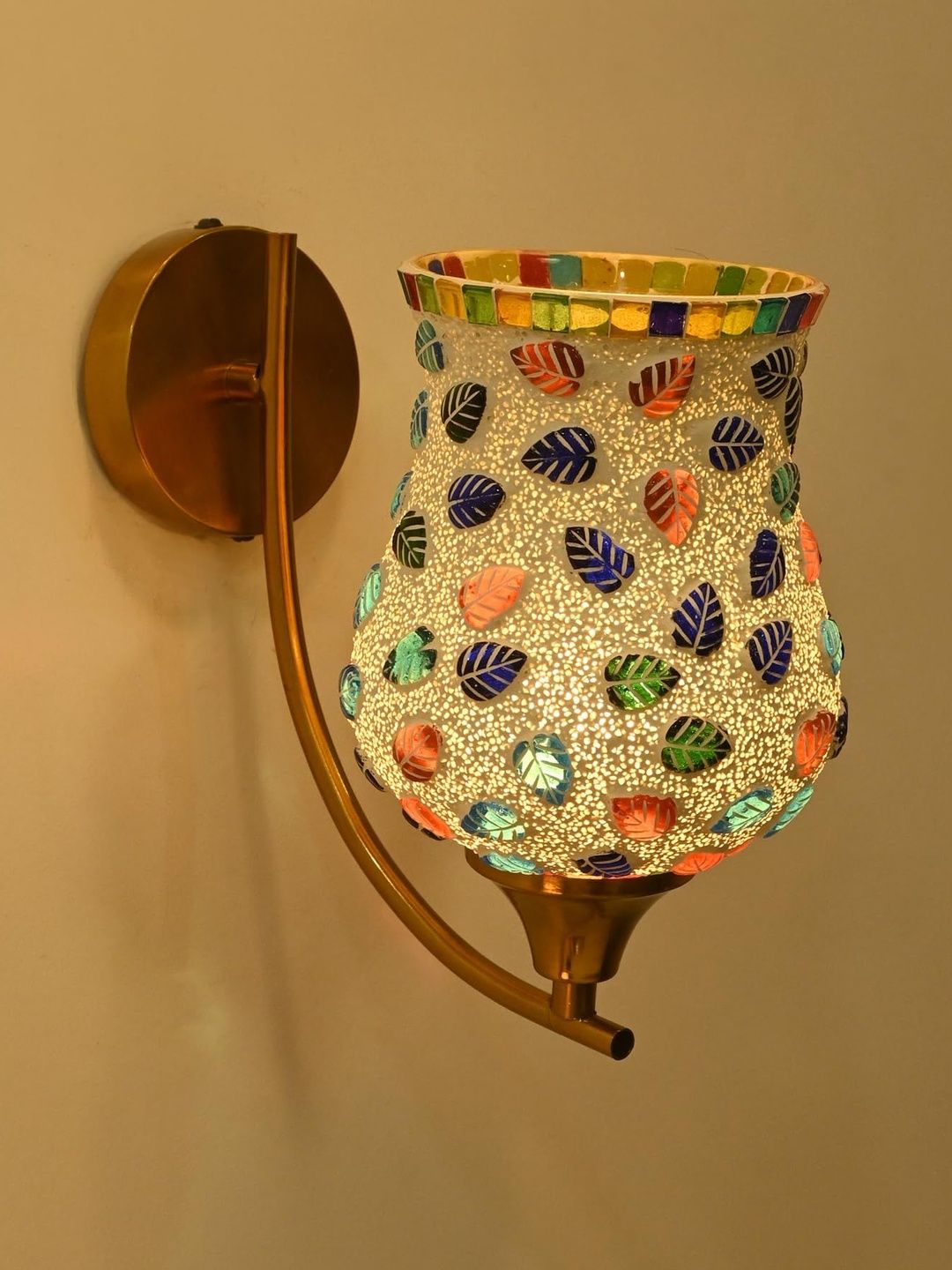 1ST TIME Multi Printed Glass Traditional Cylinder Wall Lamps Wall Lamps