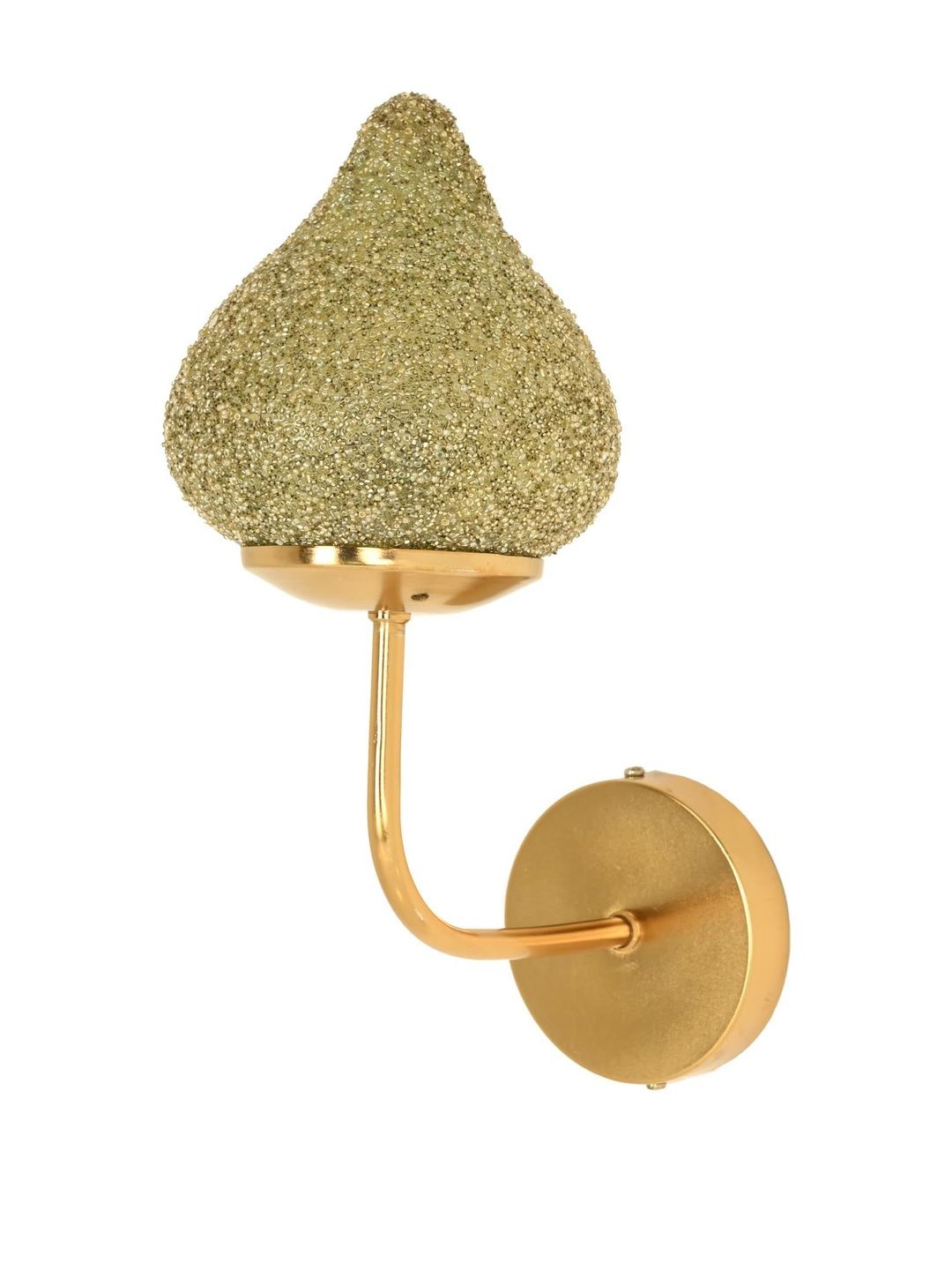 1ST TIME Gold-Toned Glass Cylinder Shaped Textured Wall Lamp
