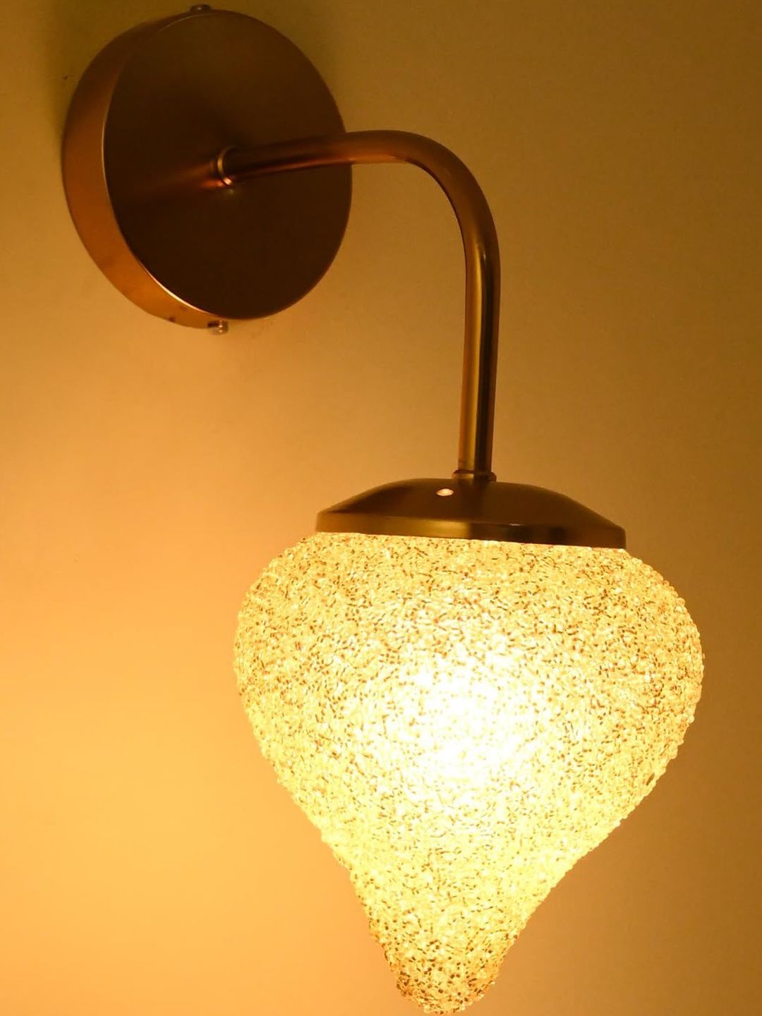 1ST TIME Gold-Toned Printed Glass Wall Lamp
