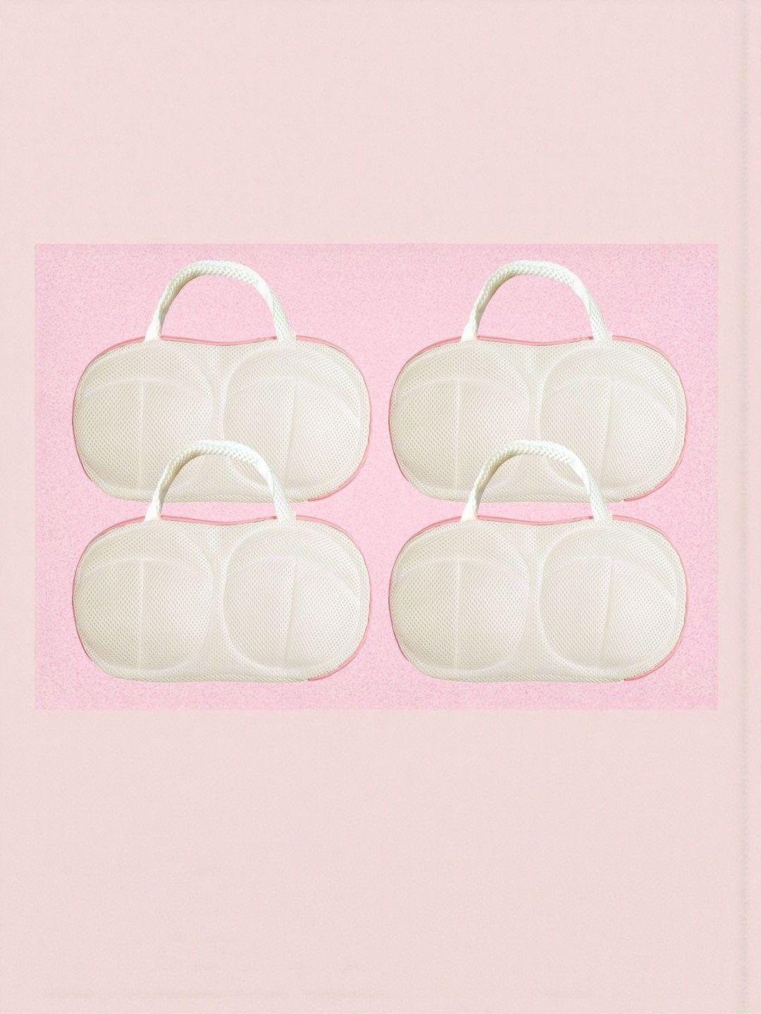 Stylista White 4 Pieces Laundry Wash Bags With Zipper