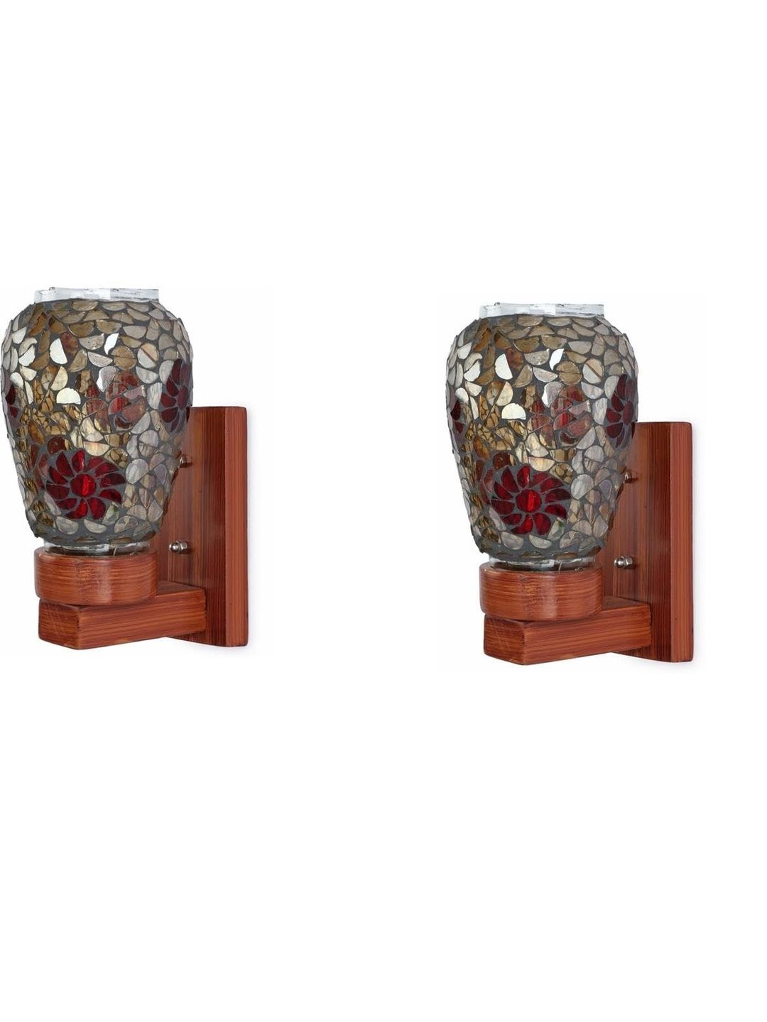 1ST TIME Multicoloured Set of 2 Printed Cylinder Shaped Wall Lamp
