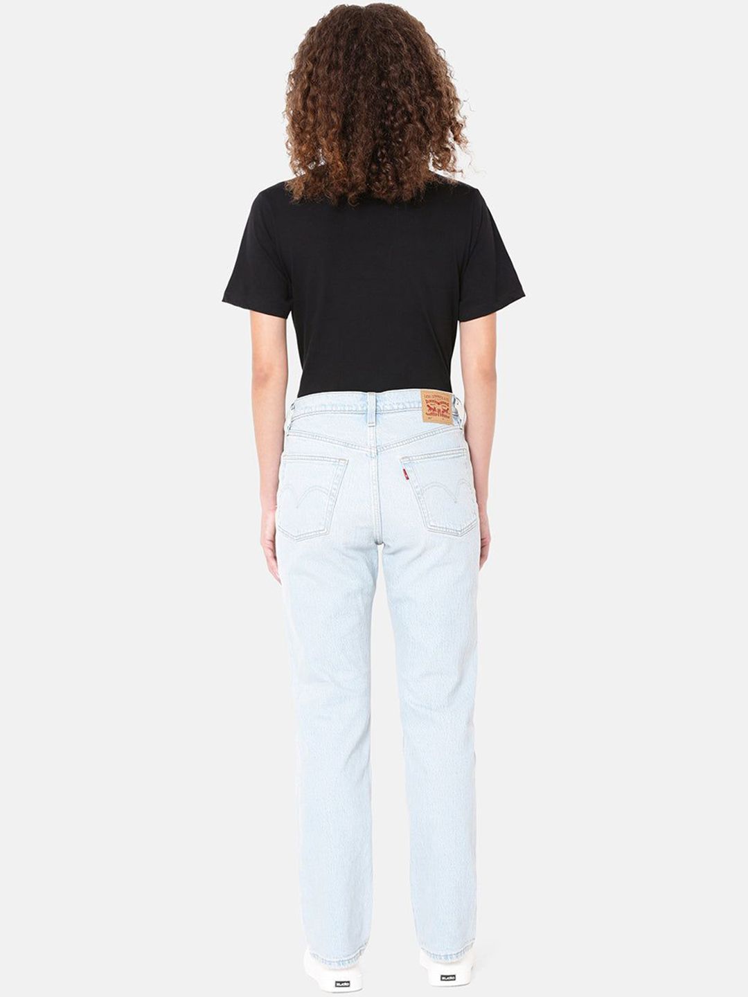 501 Light Indigo Straight Fit High Rise Jeans