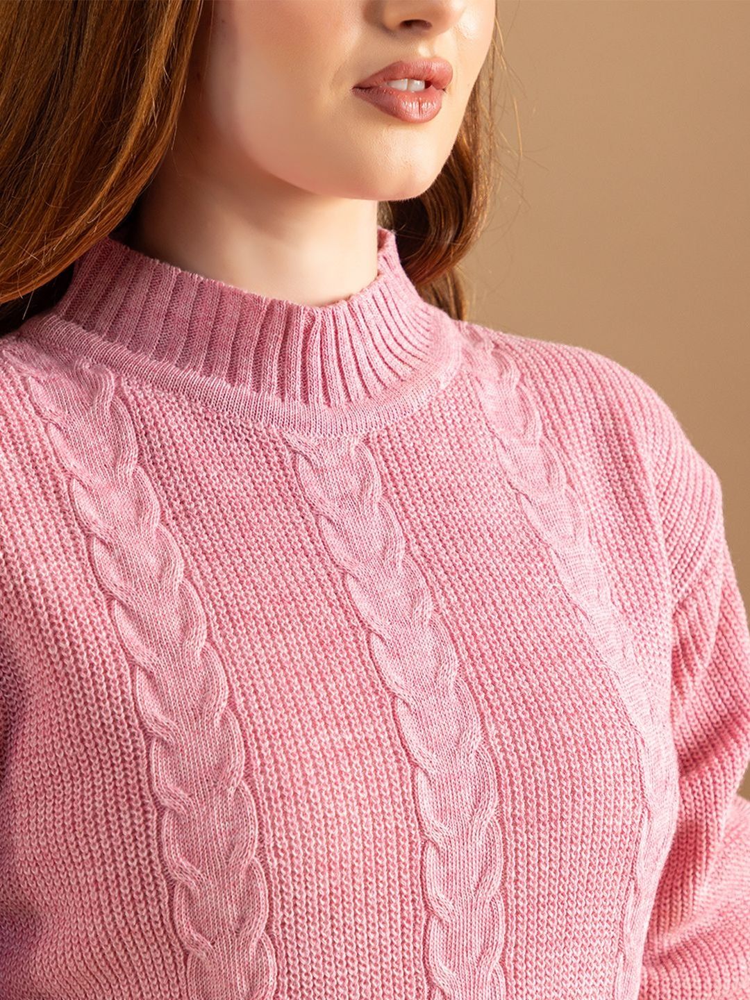 Buy Roadster Women Pink Woollen Winter Cable Knit Co-ord Set - Co
