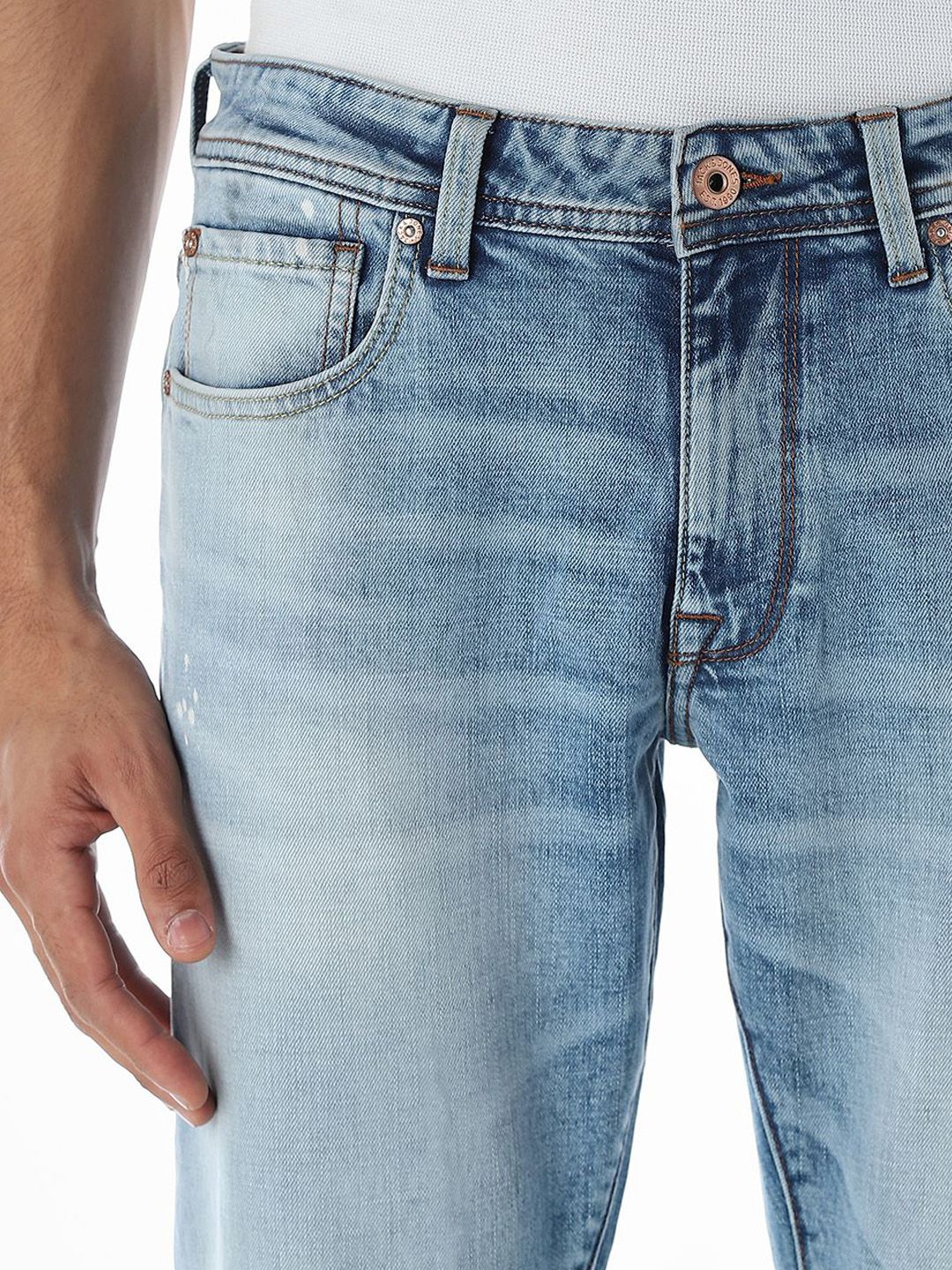 Slim Fit Low-Rise Heavy Fade Stretchable Jeans