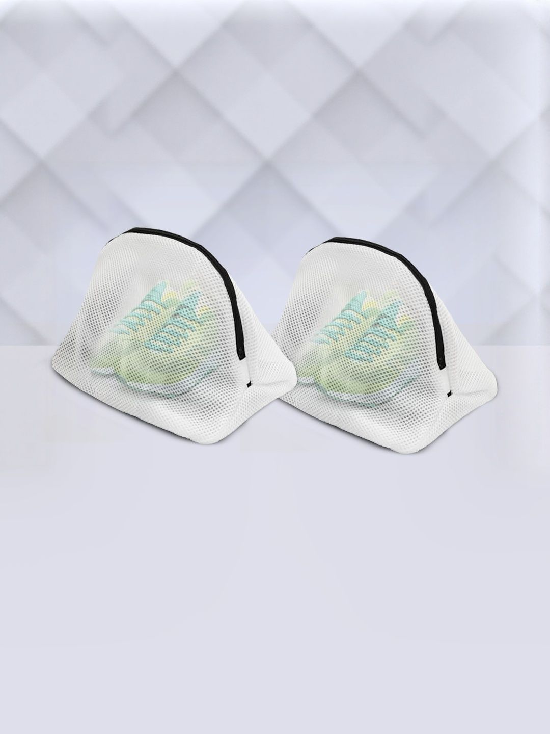 Stylista White and Black Set of 2 Laundry Wash Bag With Zipper