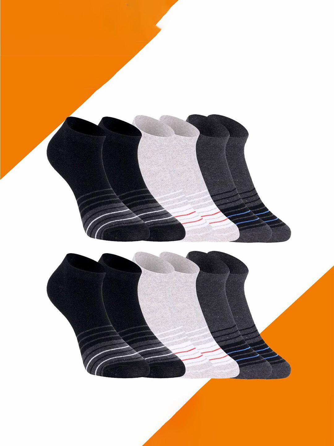 Spancia Unisex Set Of 6 Ankle-Length Socks