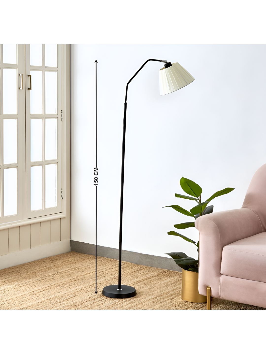 Buy Home Centre Melody Bone White & Black Textured Metal Frustum