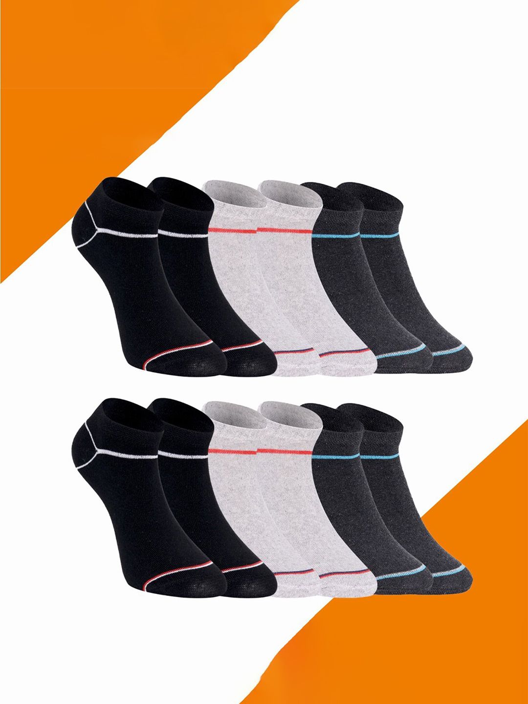 Spancia Unisex Set Of 6 Ankle-Length Socks
