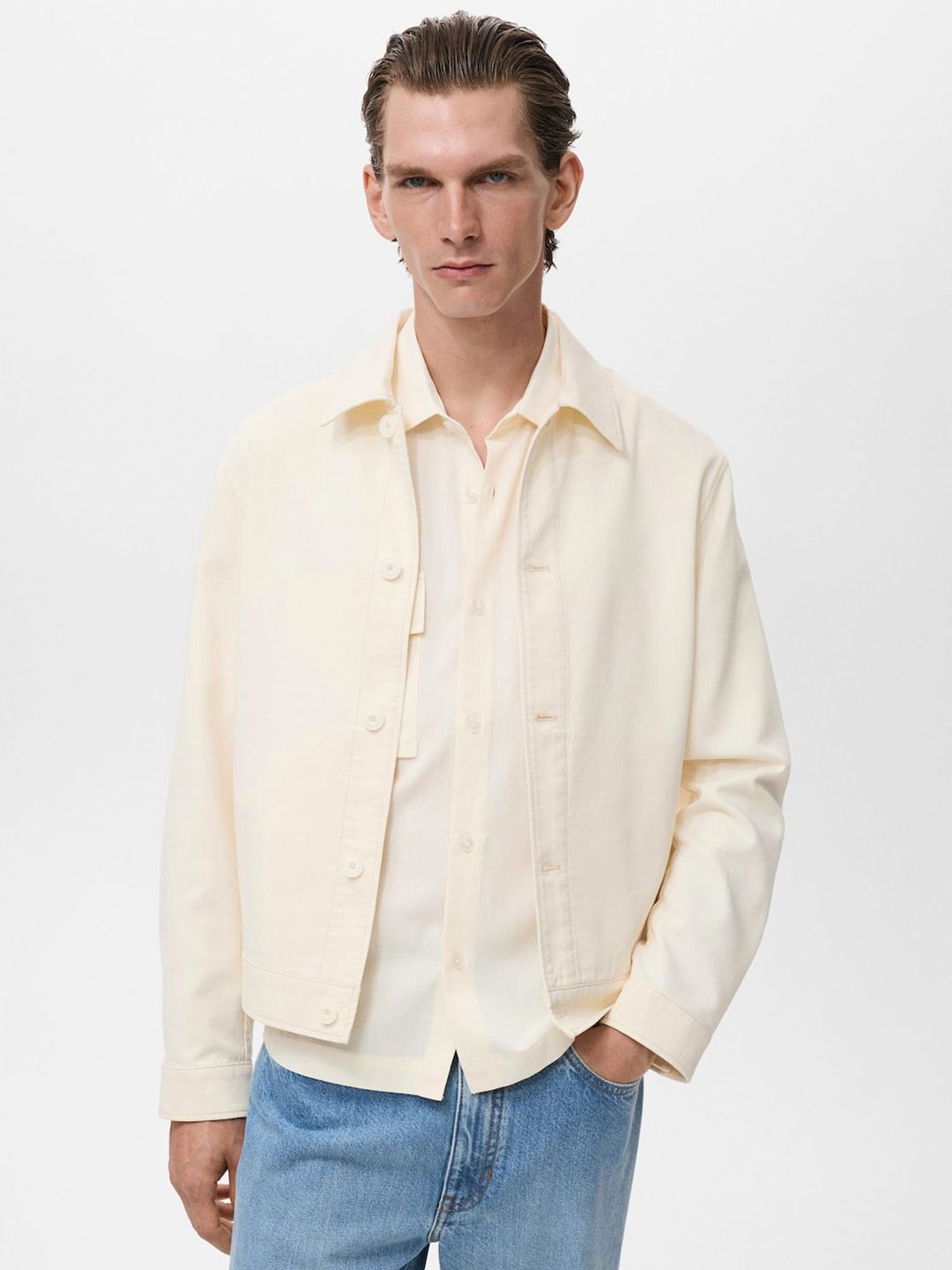 MANGO MAN Spread Collar Tailored Jacket