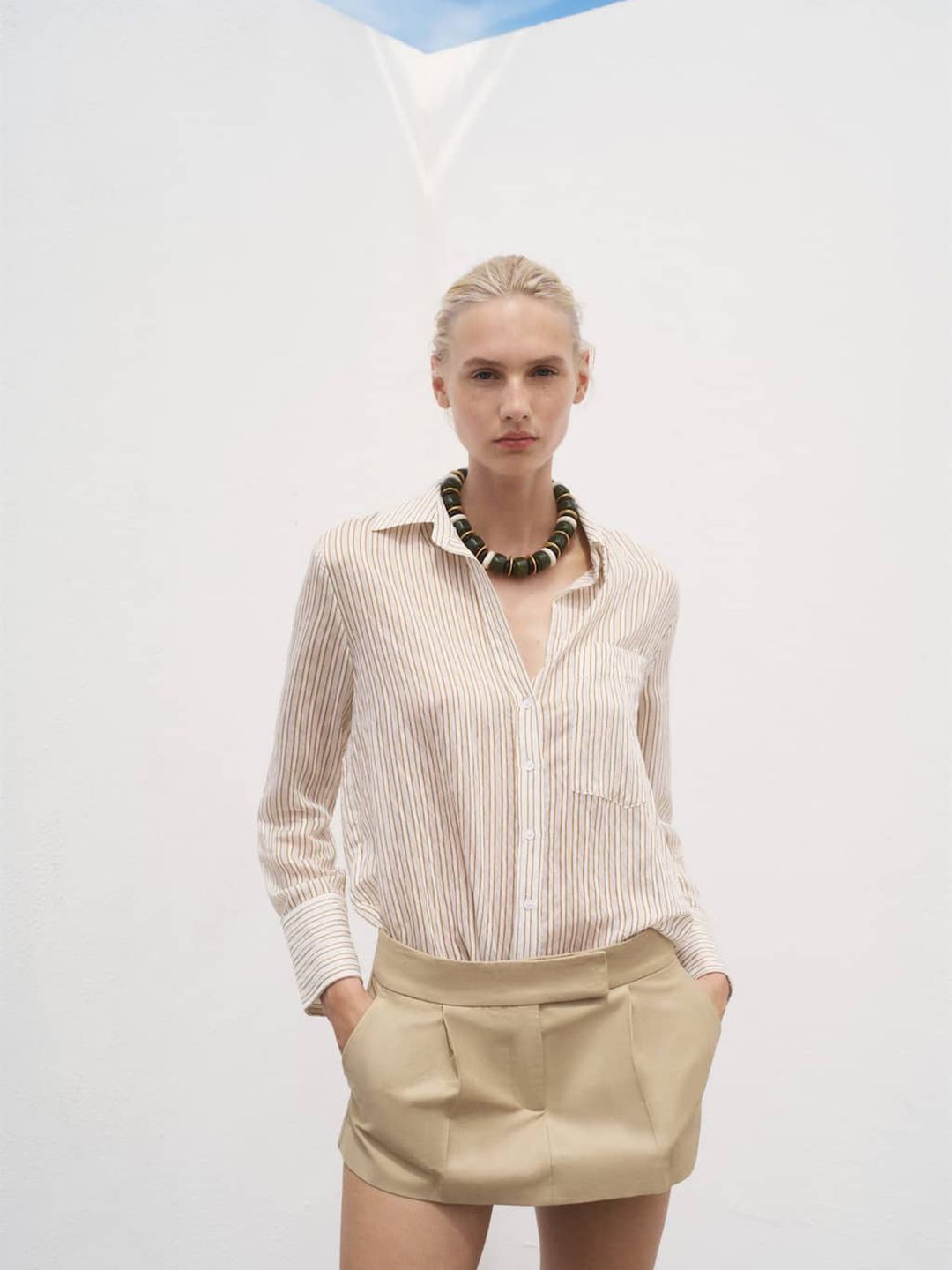 Striped Sheer Relaxed Casual Shirt