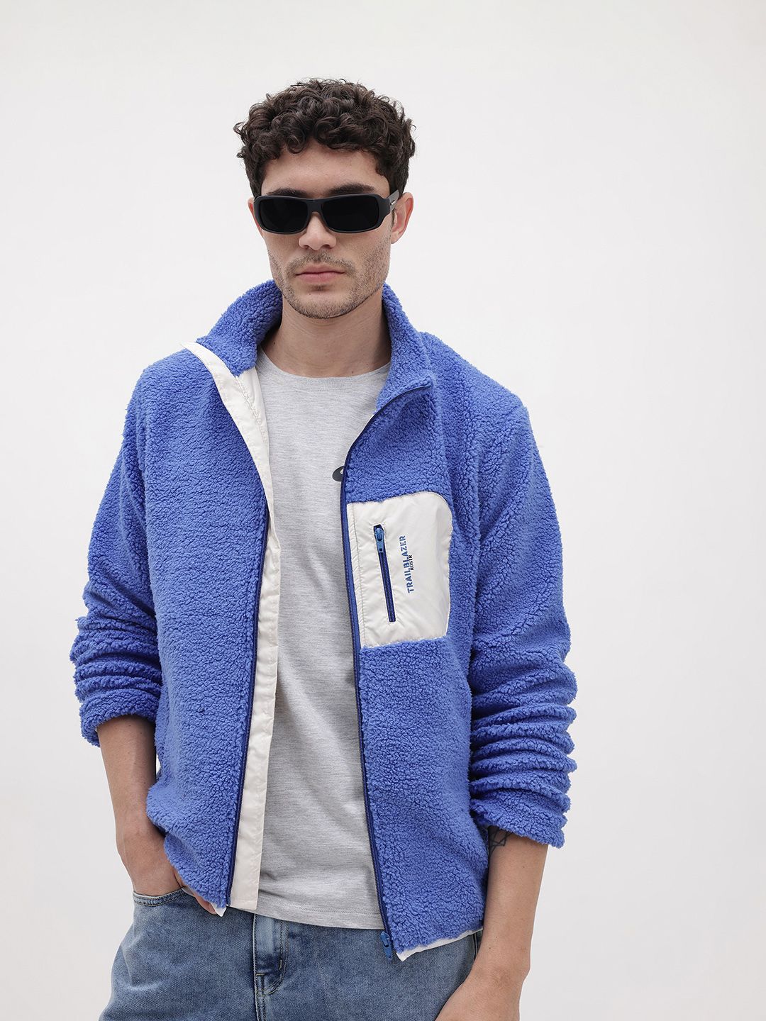 The Roadster Life Co. Typography Detail Mock Collar Sherpa Jacket