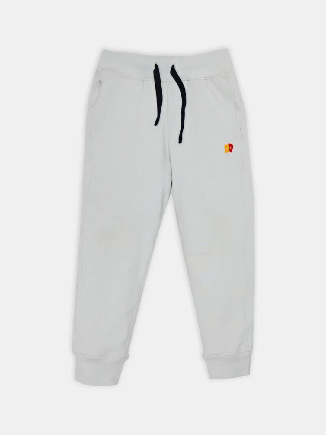 Kiggle Kids Unisex Off White Solid Relaxed Fit Cotton Casual Joggers