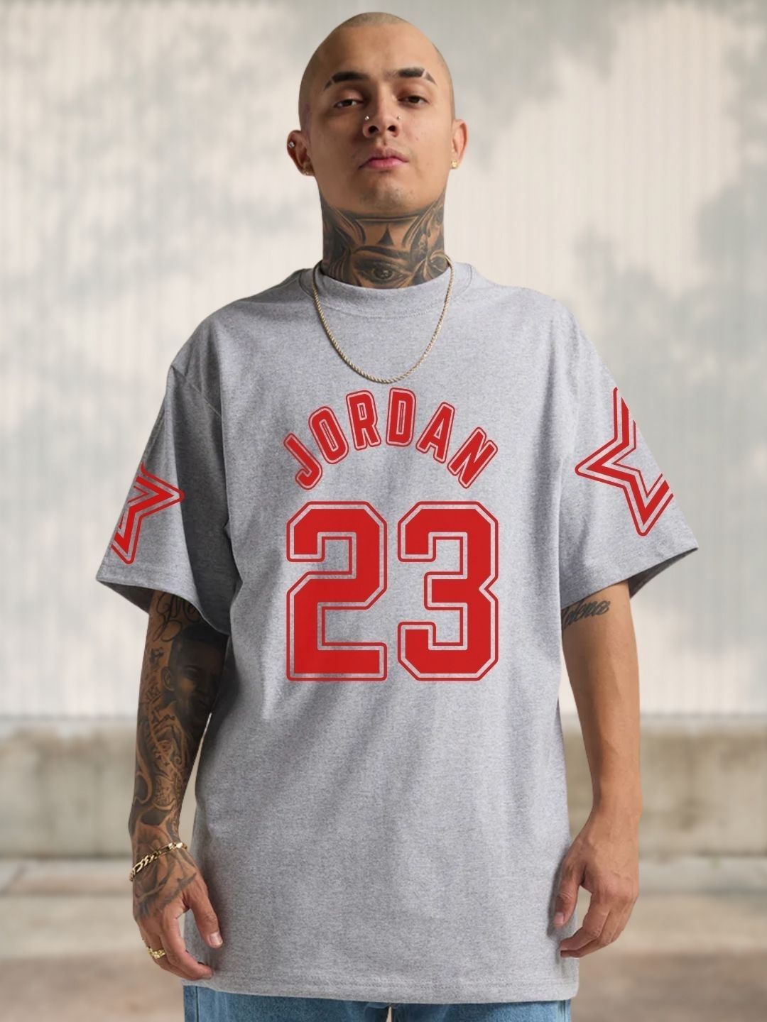 Cool Plus Men Typography Printed Round Neck Cotton Oversized T-shirt
