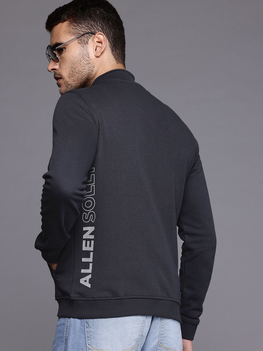 Allen Solly Men Mock Collar Sweatshirt