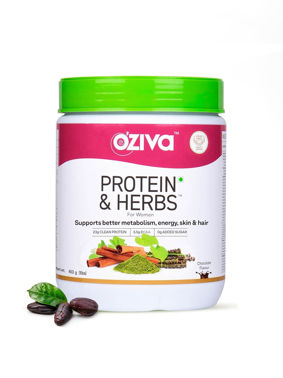 OZiva Women Protein & Herbs for Weight Management (453 g, Chocolate)