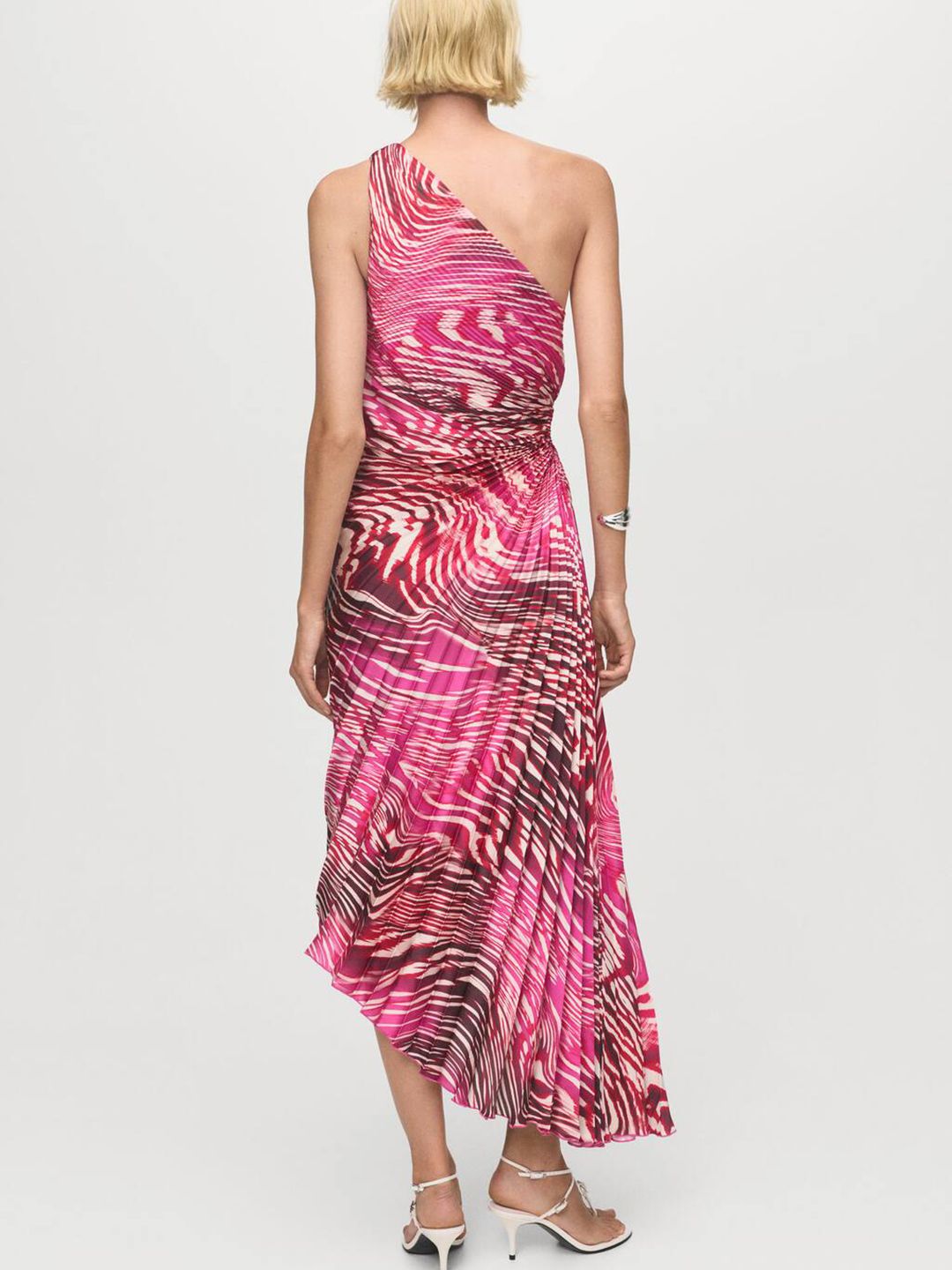 Accordion Pleats Asymmetric Dress