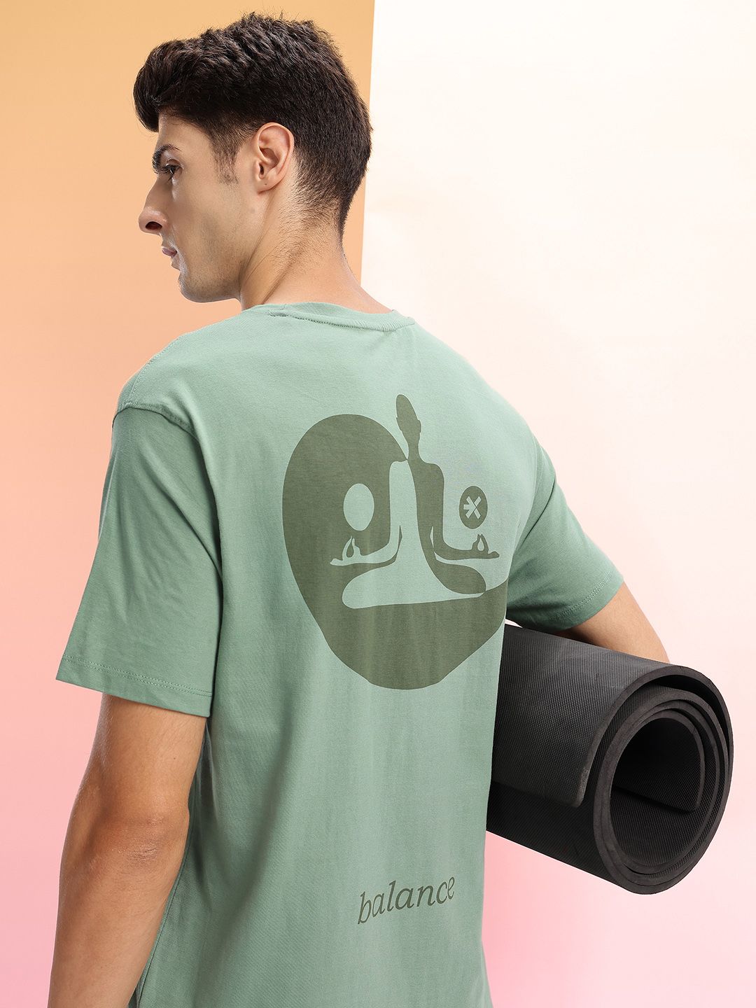 HRX by Hrithik Roshan Conversational Print Pure Cotton Yoga T-shirt