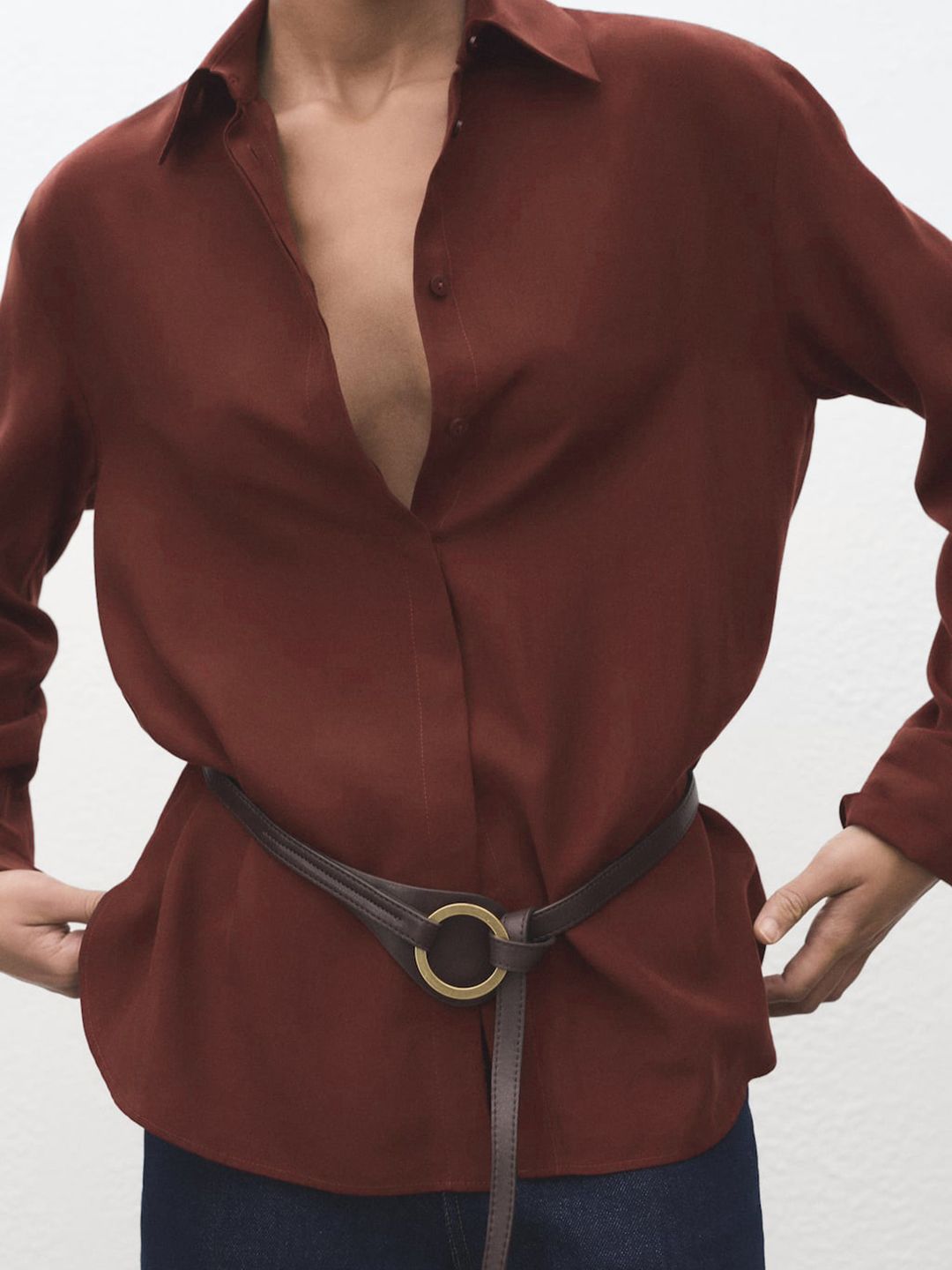 Concealed Button Placket Shirt