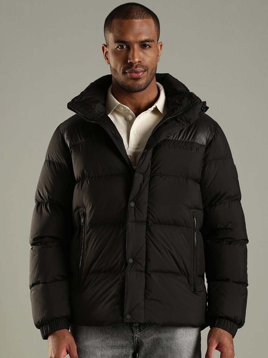 Tommy Hilfiger Men Hooded Solid Puffer Jacket