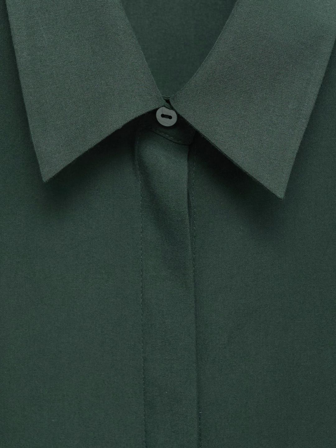 Concealed Button Placket Pure Lyocell Shirt