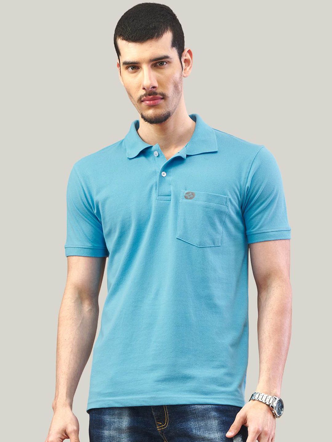 LUX NITRO Men Solid Polo Collar Cotton T-shirt