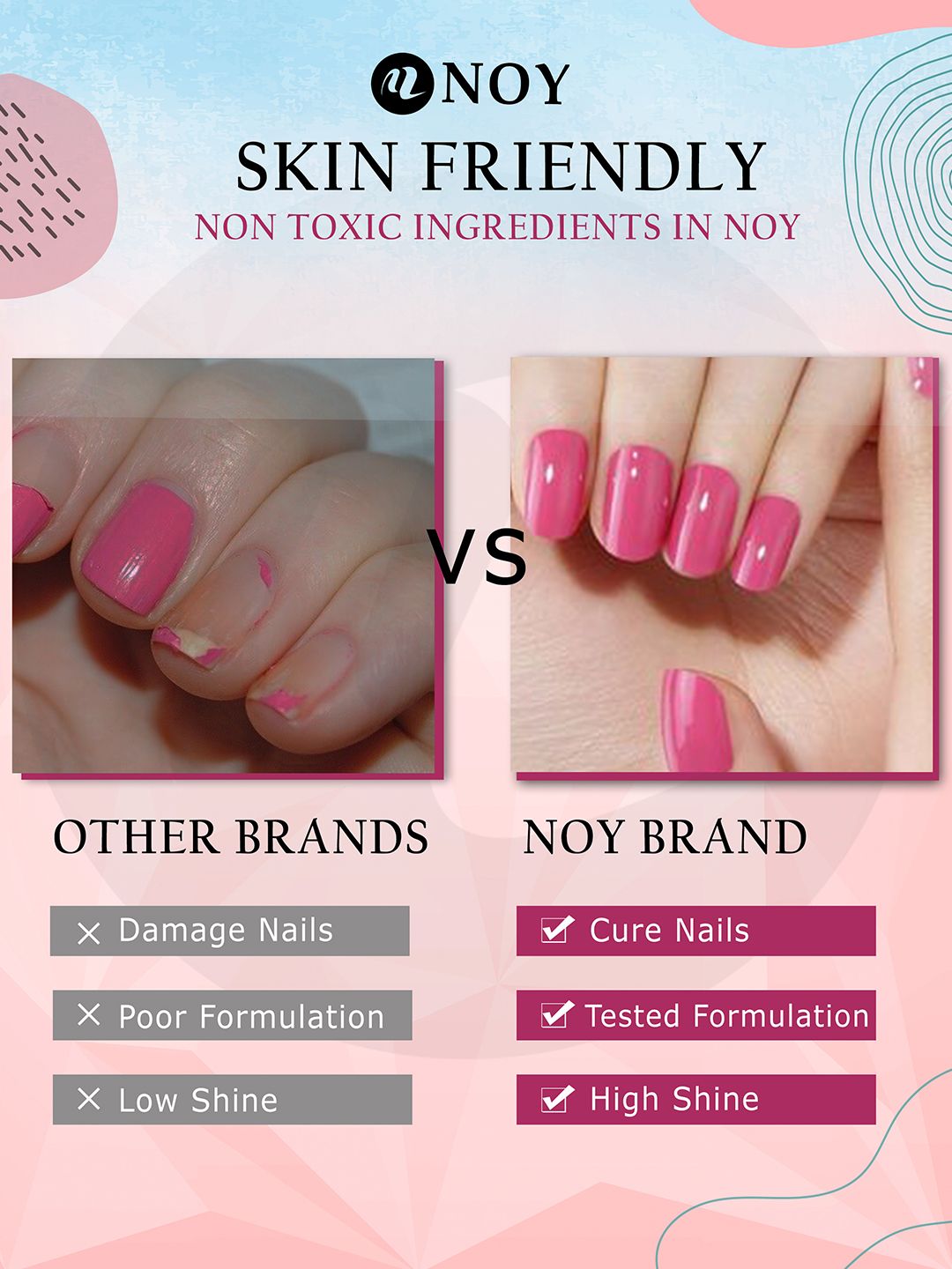 Buy NOY Set Of 12 Long Lasting Glossy Nail Polish -6 ml Each