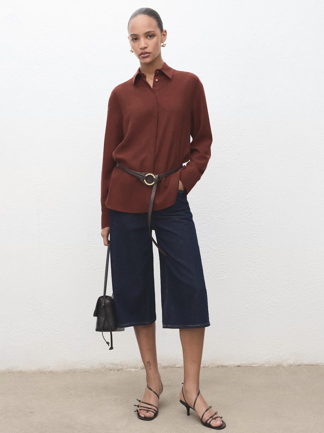 Concealed Button Placket Shirt